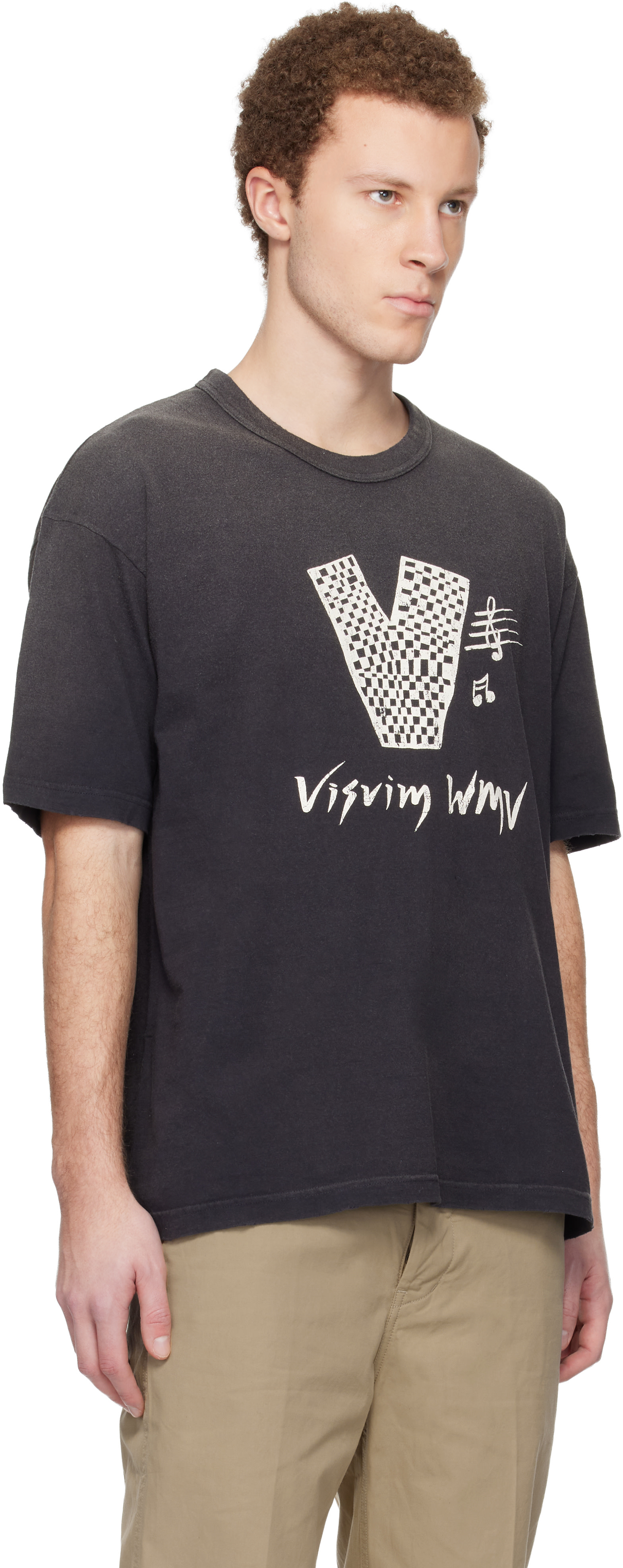 visvim 21SS AMPLUS TEE S/S CRASH Tシャツ 5 visvim: Black Jumbo S/S 'V' Crash T-shirt | SSENSE