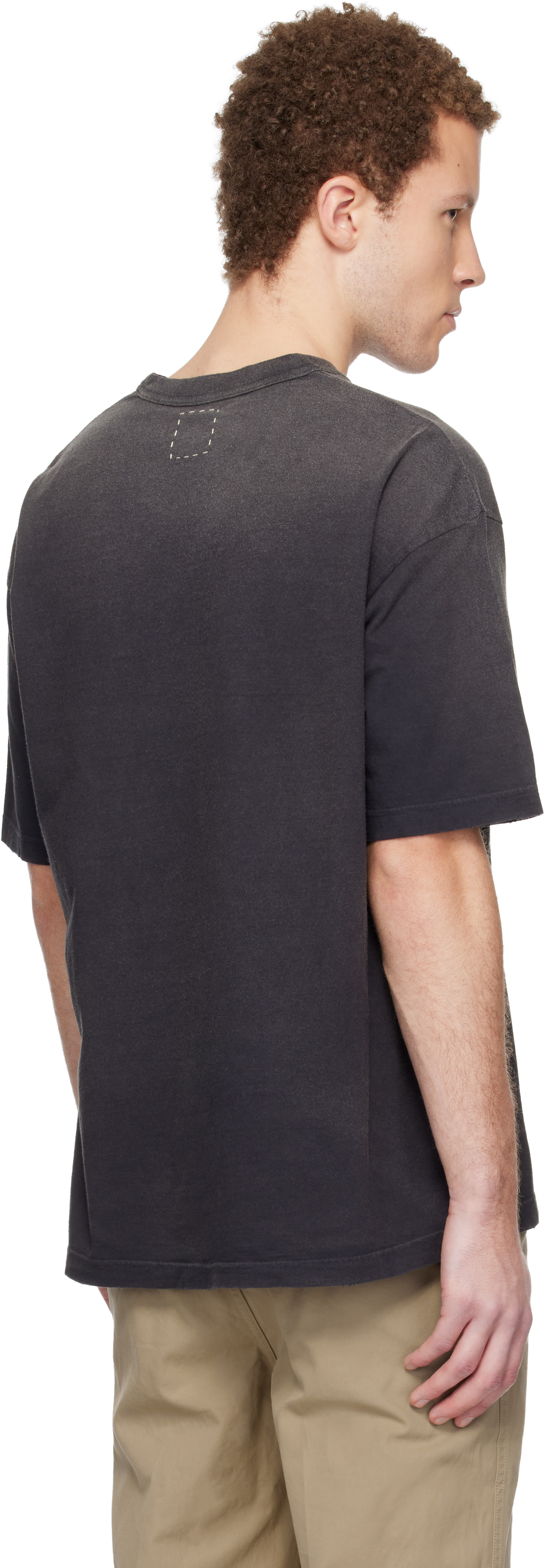 visvim: Black Jumbo S/S 'V' Crash T-shirt | SSENSE Canada