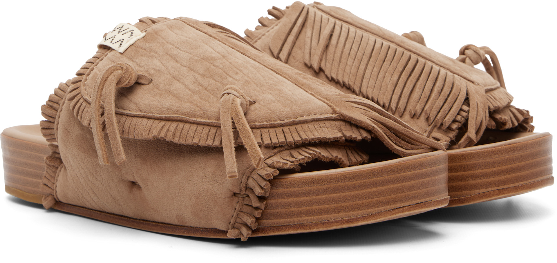 visvim: Beige Christo Shaman-Folk Sandals | SSENSE