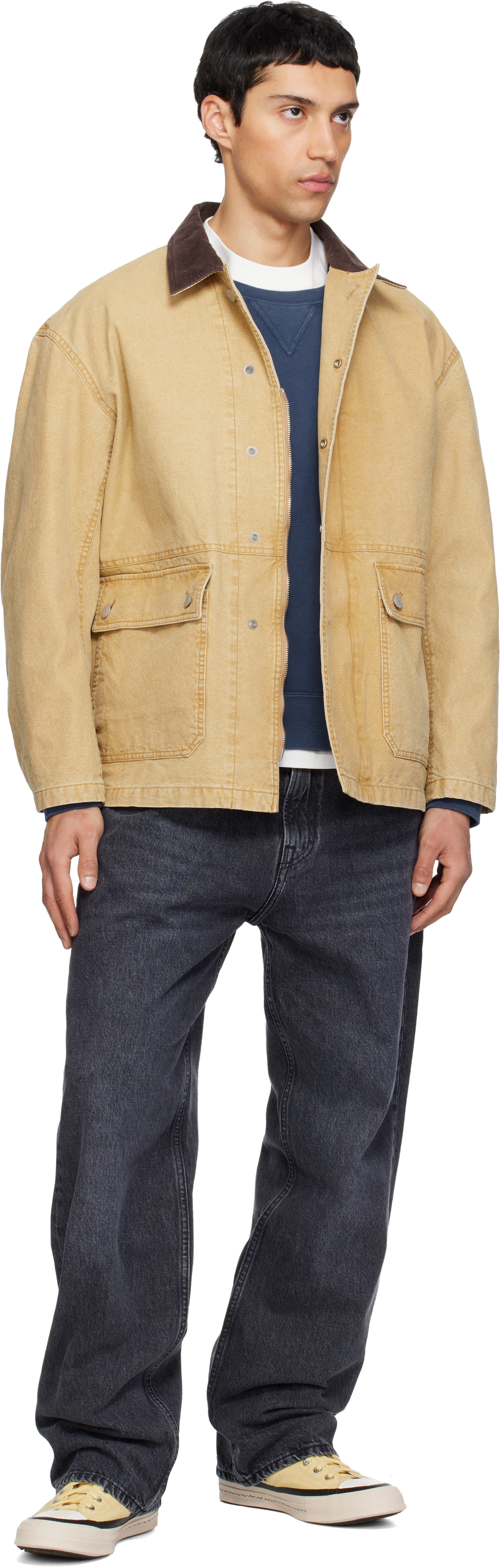 VISVIM ラモシャツ 　イエローベージュ　サイズ1 visvim: Yellow Skagway Hi Sneakers | SSENSE