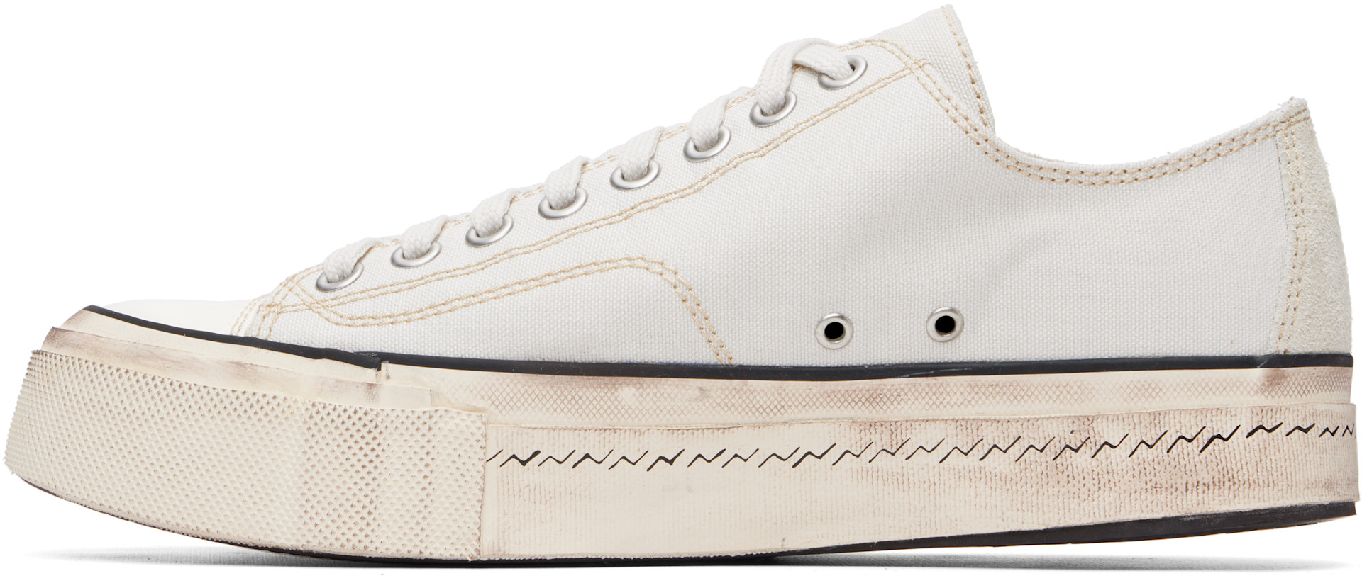 visvim - 오프 화이트 스캐그웨이 G 패턴 로우탑 스니커즈