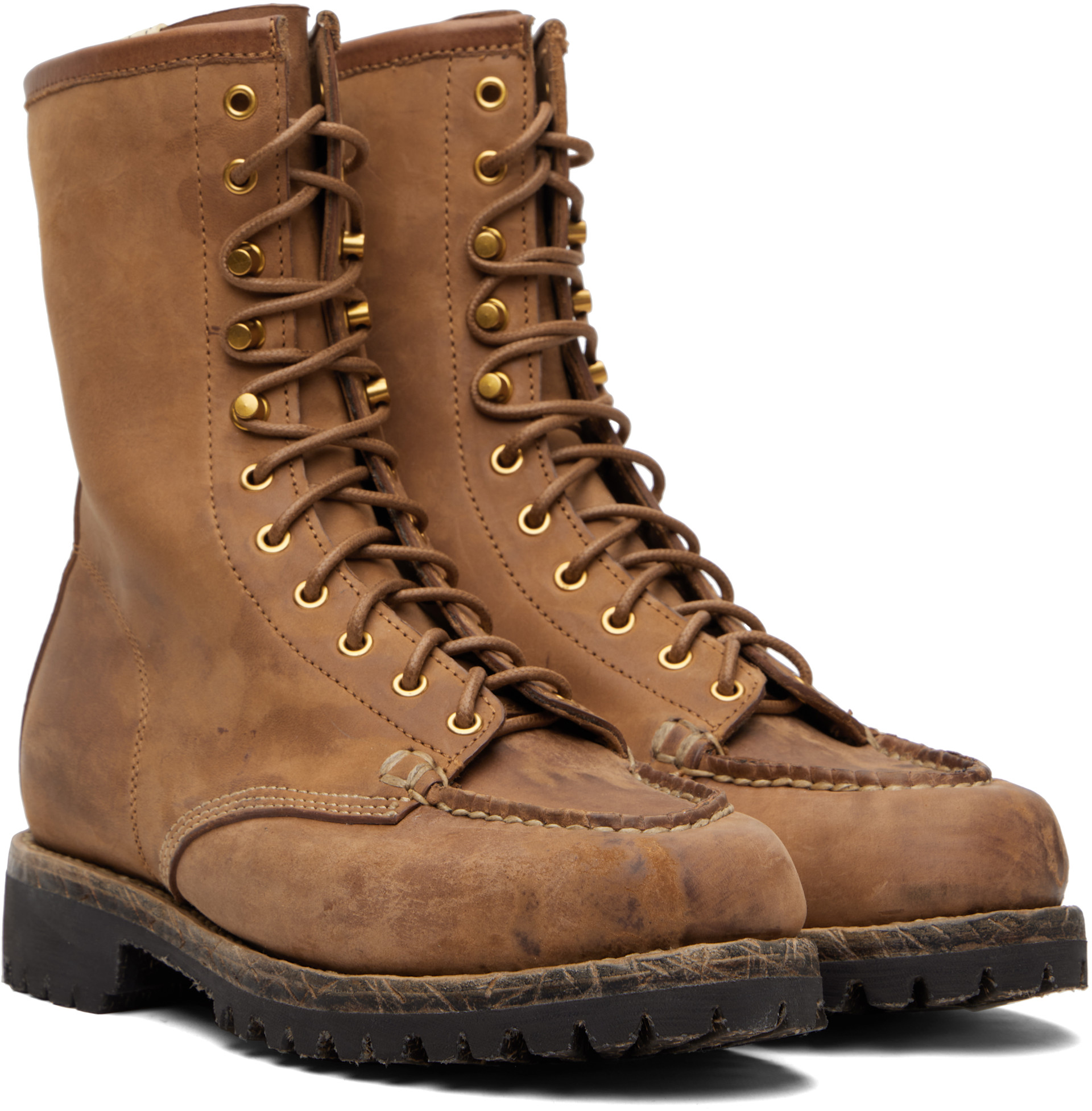 visvim - Bottes Scout brunes à bout de style mocassin