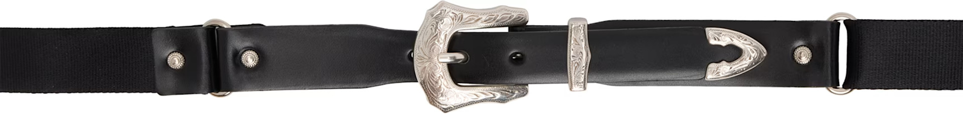 小物 TOGA L BUCKLE BELT Lsize Toga Pulla: Black Nylon Buckle Belt | SSENSE