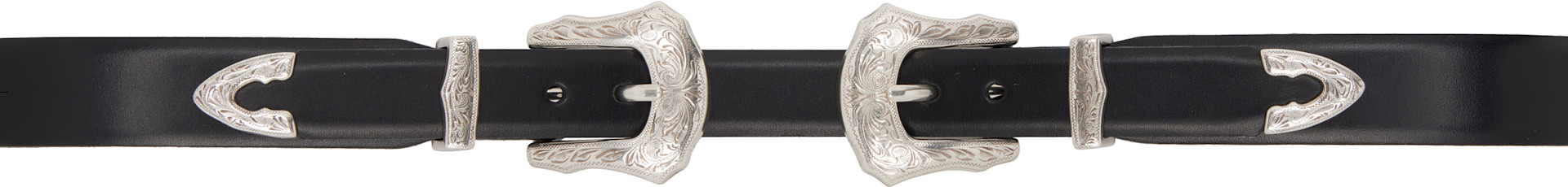 Toga Pulla: Black Double Buckle Belt | SSENSE