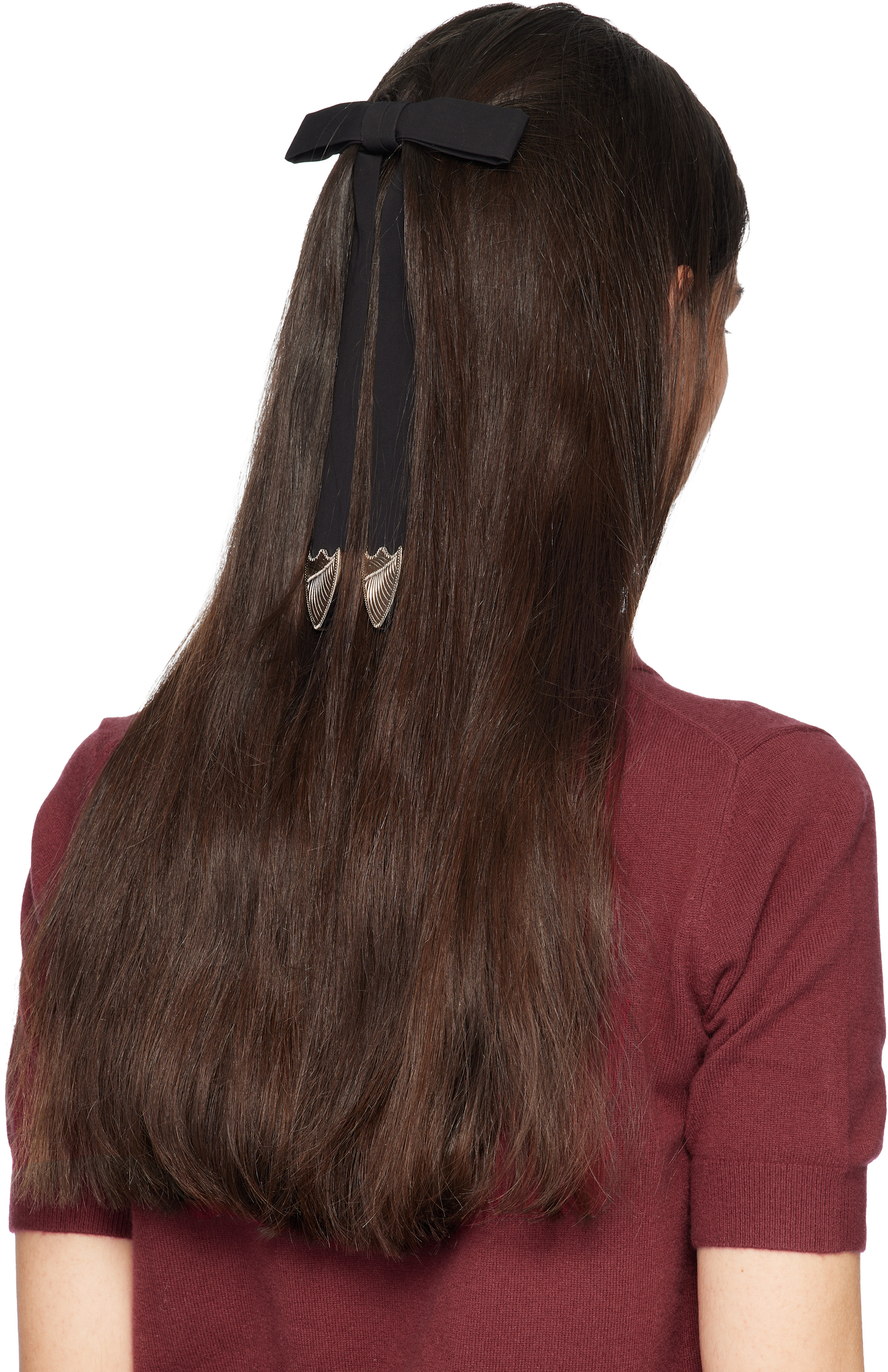 Toga Pulla: Black Ribbon Metal Tie | SSENSE