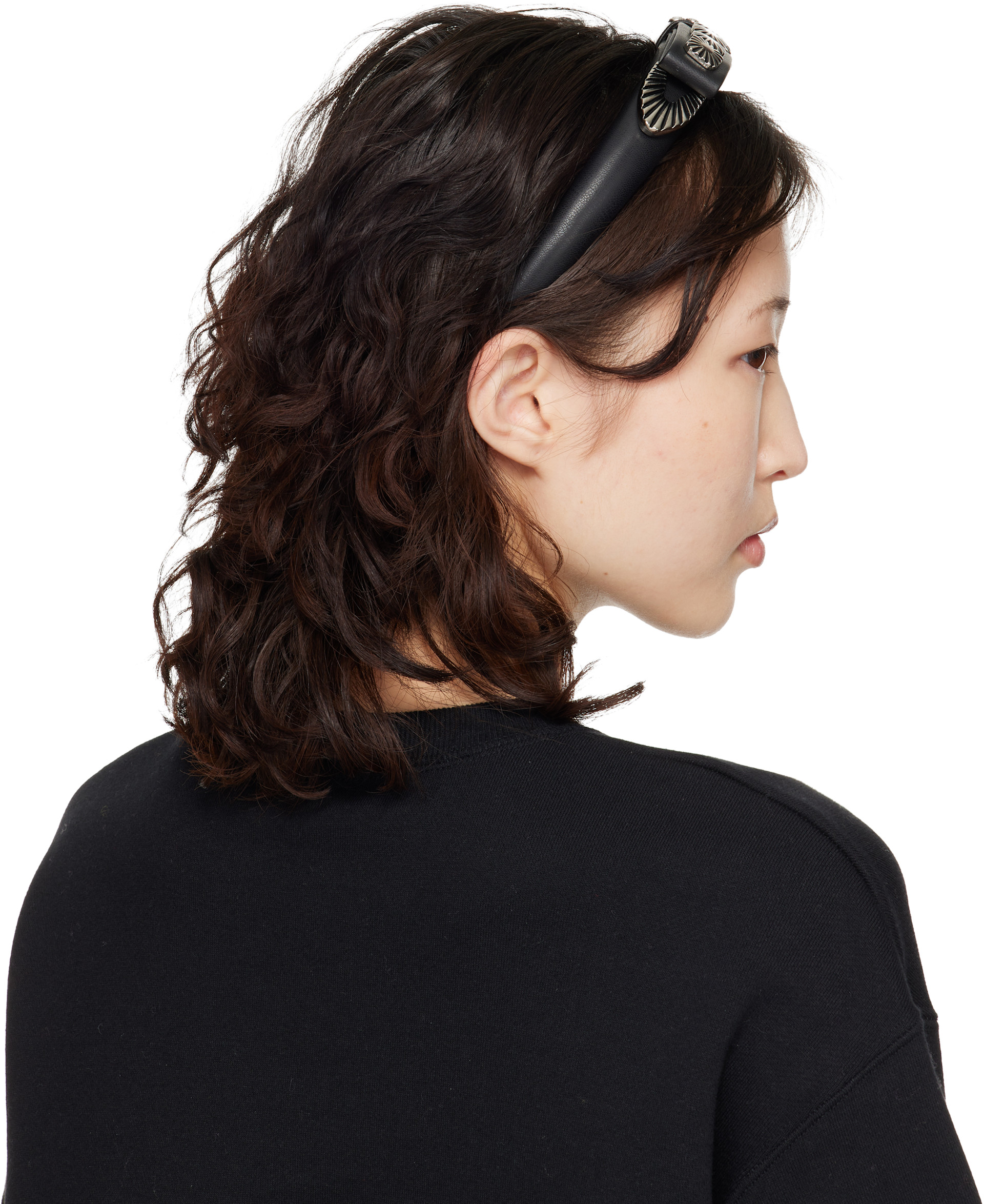 Toga Pulla: Black Metal Ribbon Headband | SSENSE