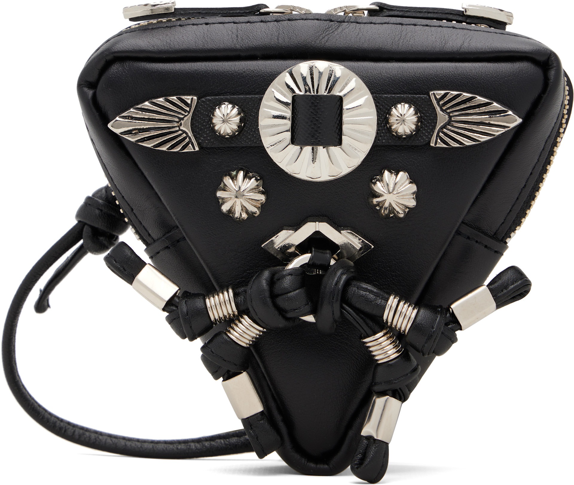 Toga Pulla: Black Triangle Shoulder Bag | SSENSE