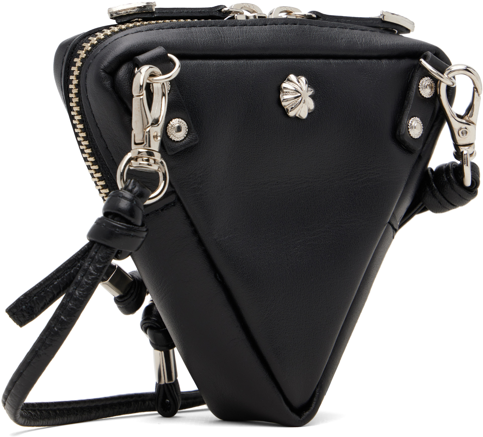Toga Pulla: Black Triangle Shoulder Bag | SSENSE