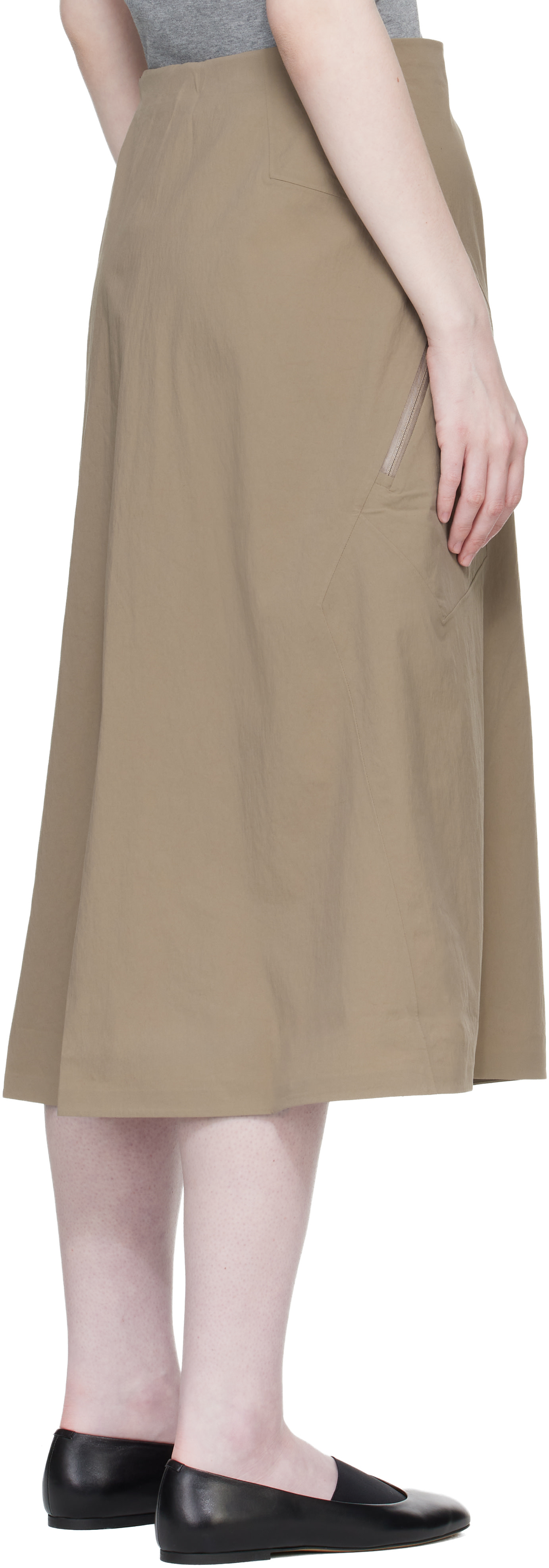 Veilance - Jupe midi Lota beige