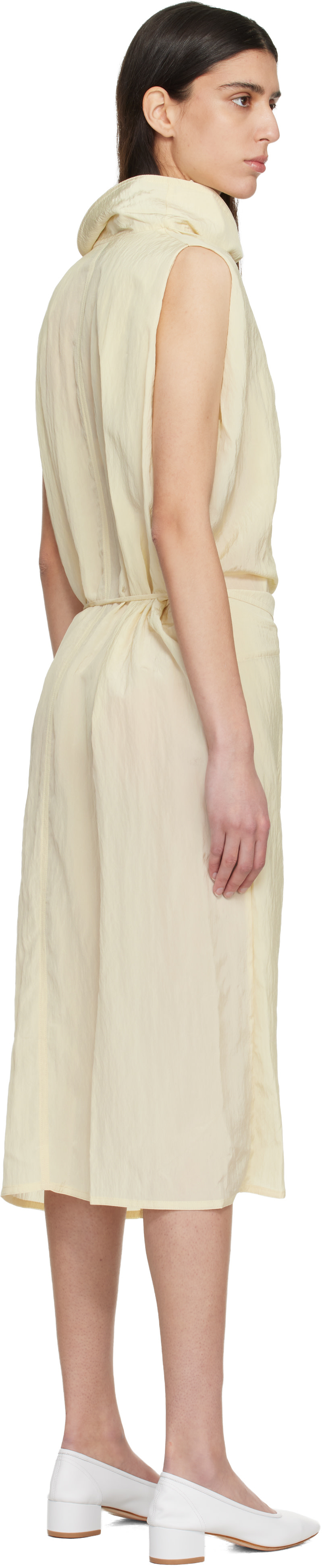 LE17SEPTEMBRE - Robe midi cache-cœur Celia blanc cassé