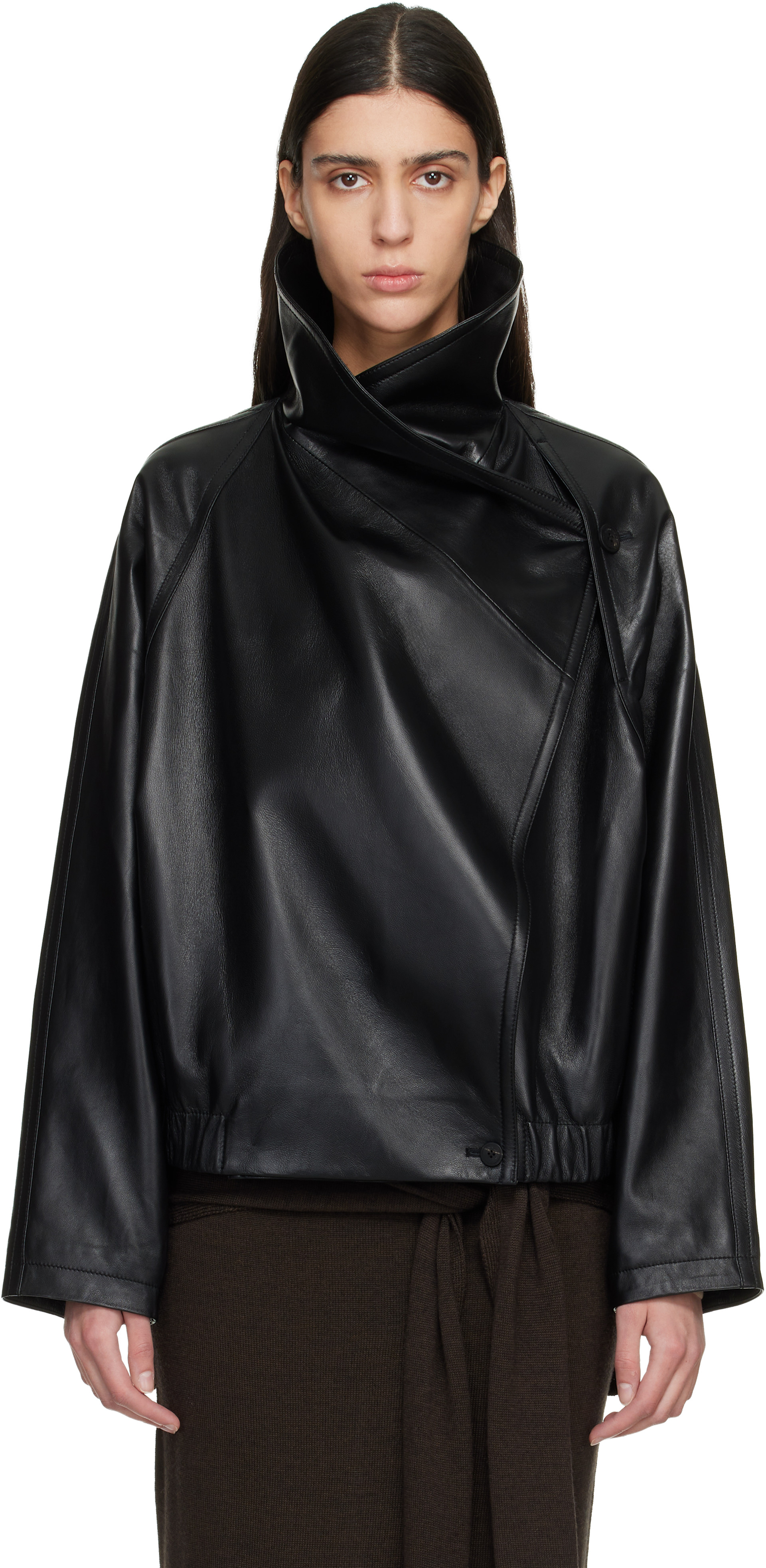 LE17SEPTEMBRE: Black Sculptured Leather Jacket | SSENSE