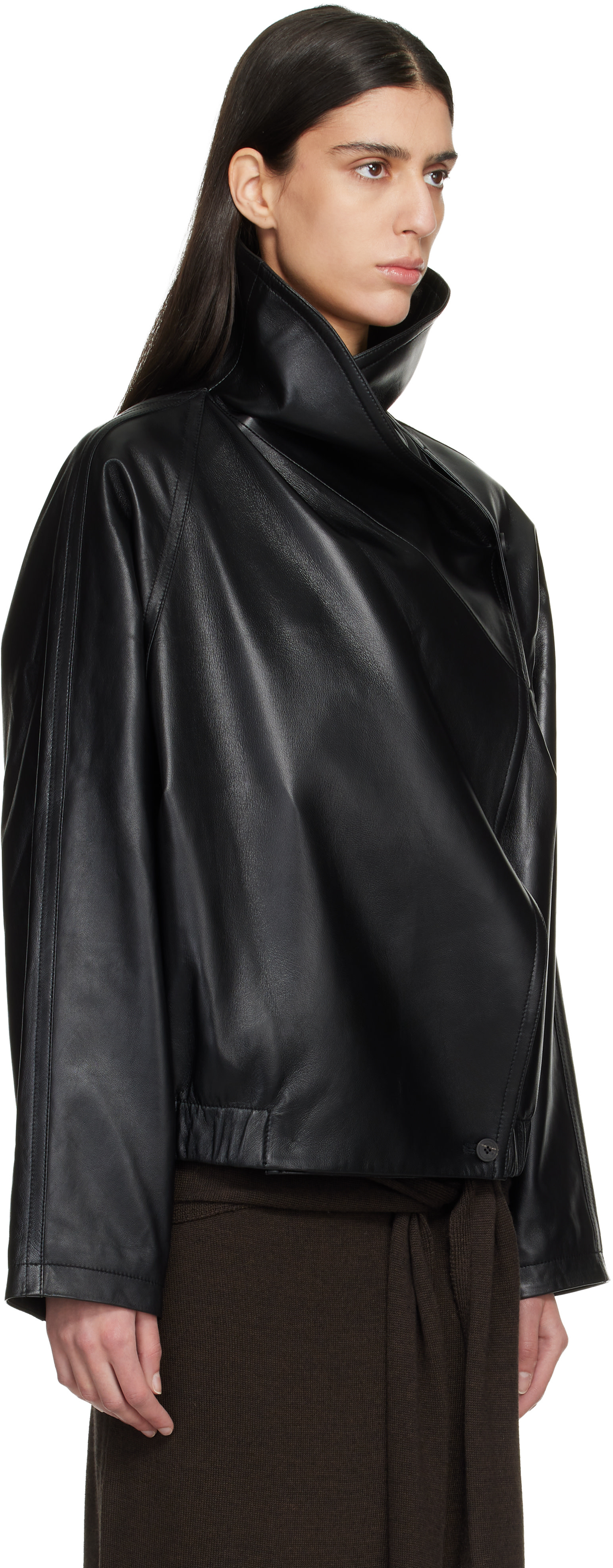 LE17SEPTEMBRE: Black Sculptured Leather Jacket | SSENSE Canada