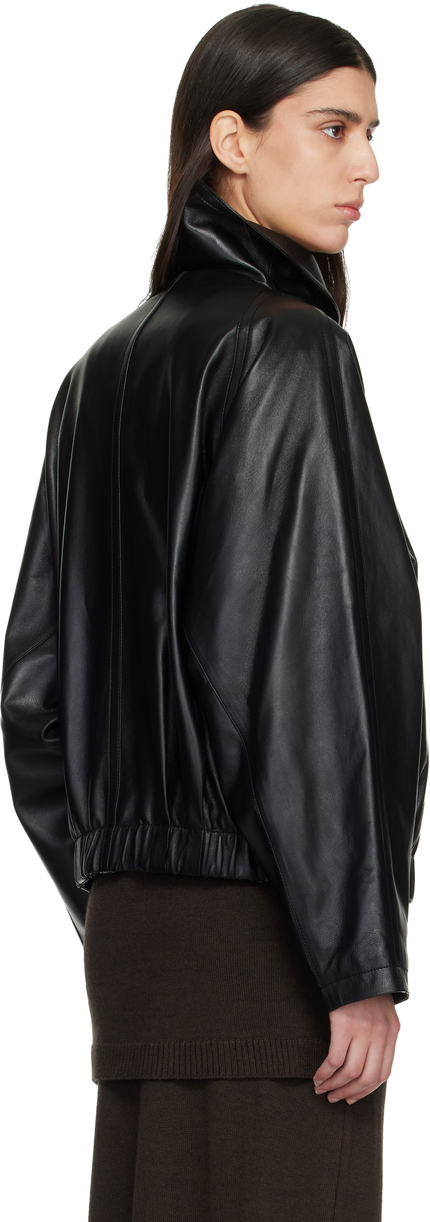 LE17SEPTEMBRE: Black Sculptured Leather Jacket | SSENSE Canada