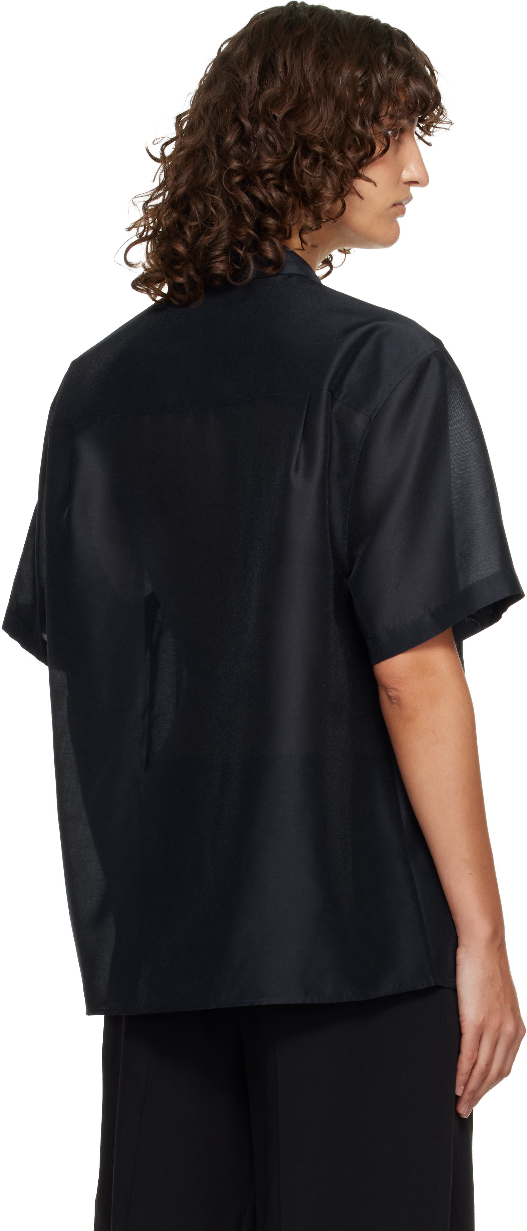 LE17SEPTEMBRE - Chemise transparente structurée bleu marine