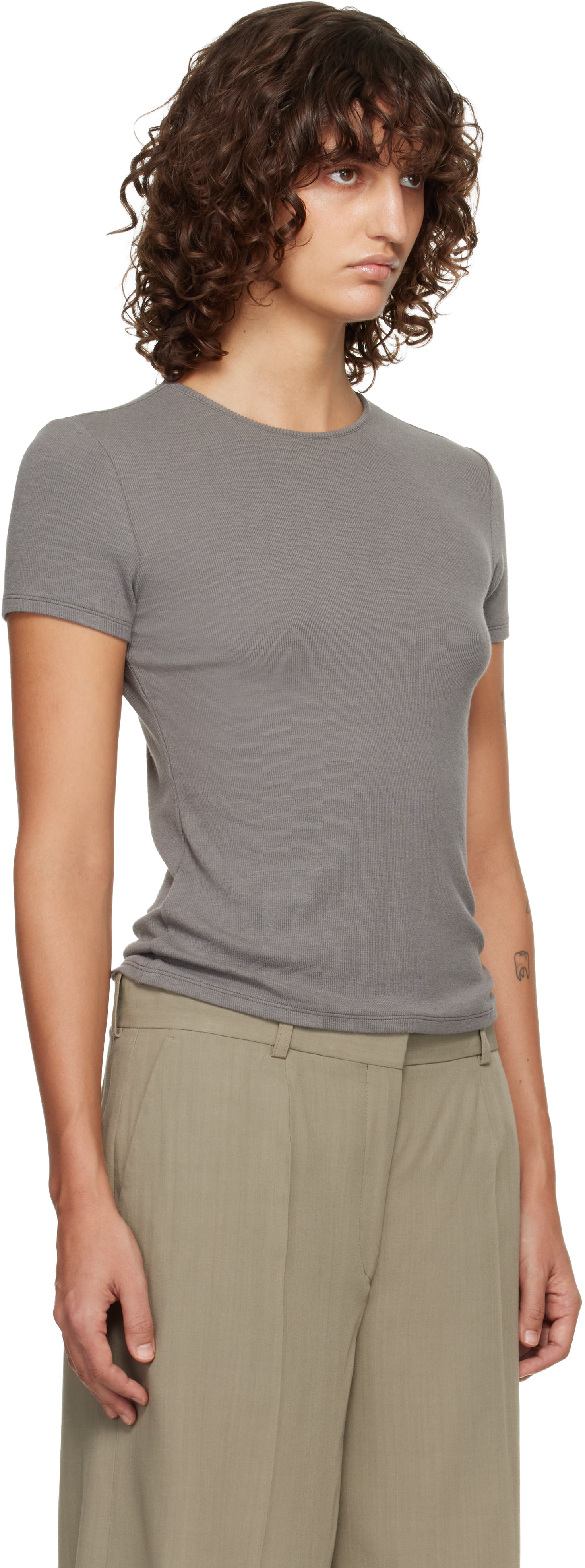 LE17SEPTEMBRE - グレー Basic ウール Tシャツ
