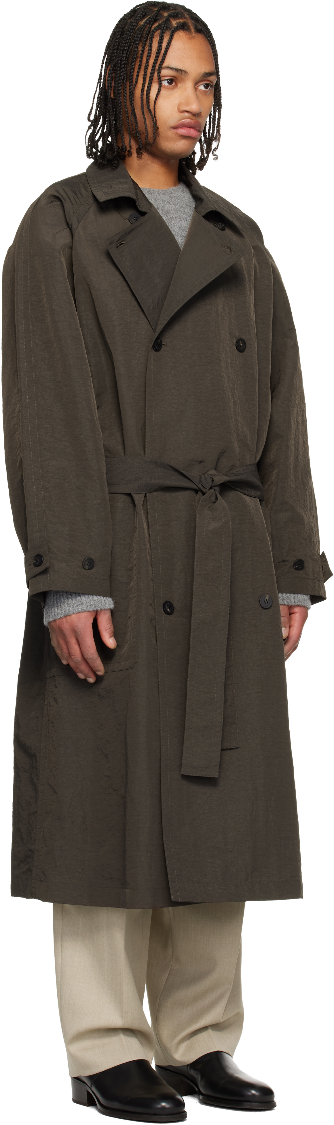 LE17SEPTEMBRE: Brown Crisp Raglan Trench Coat | SSENSE