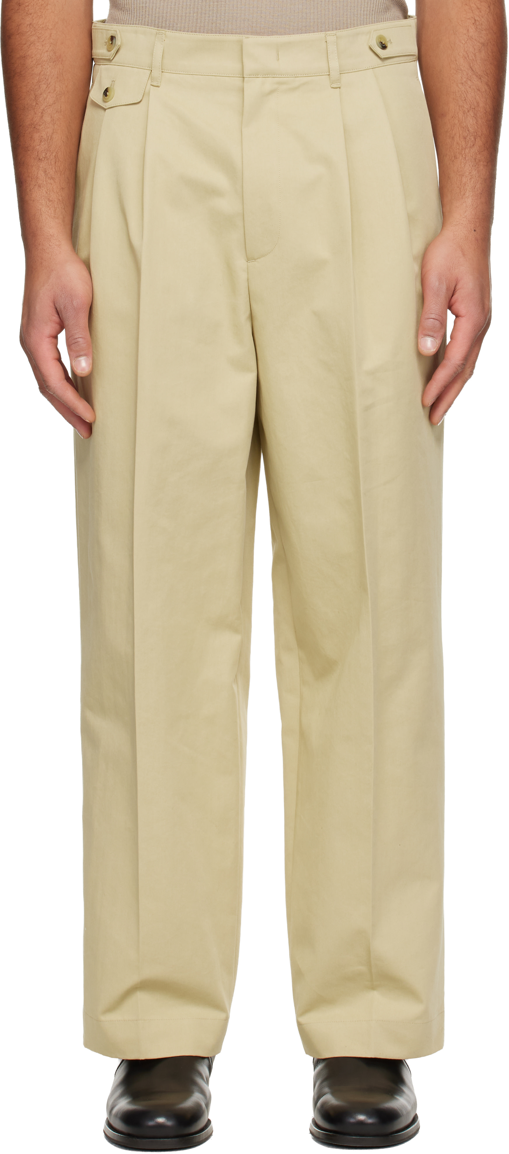 LE17SEPTEMBRE - Pantalon beige à plis