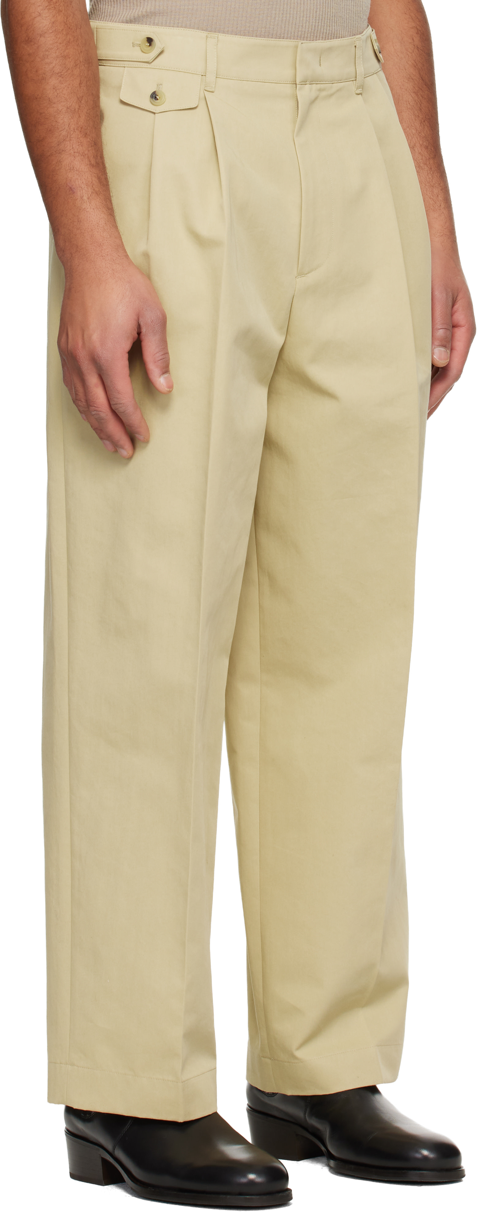 LE17SEPTEMBRE - Pantalon beige à plis