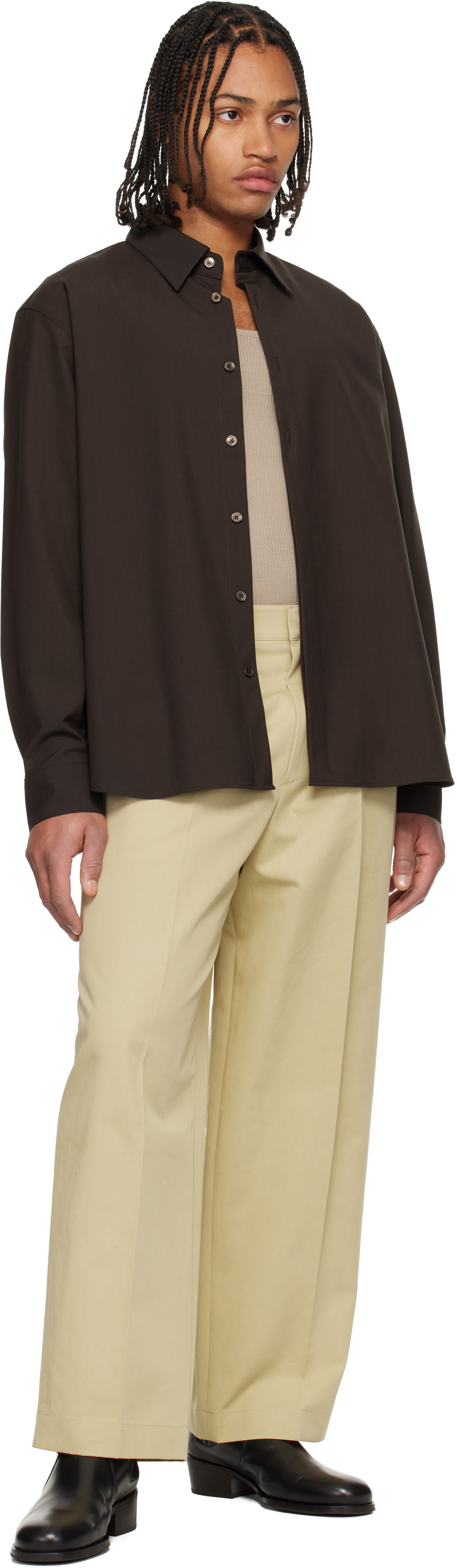 LE17SEPTEMBRE - Pantalon beige à plis