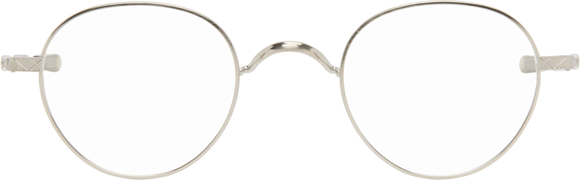 Oliver Peoples: シルバー Kinston メガネ | SSENSE 日本
