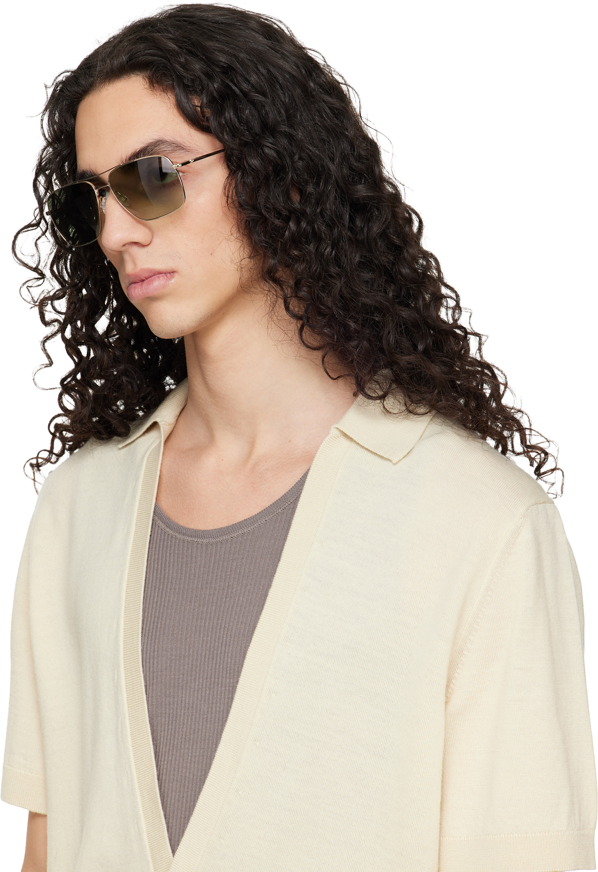 Oliver Peoples: Gold Clifton Sunglasses | SSENSE