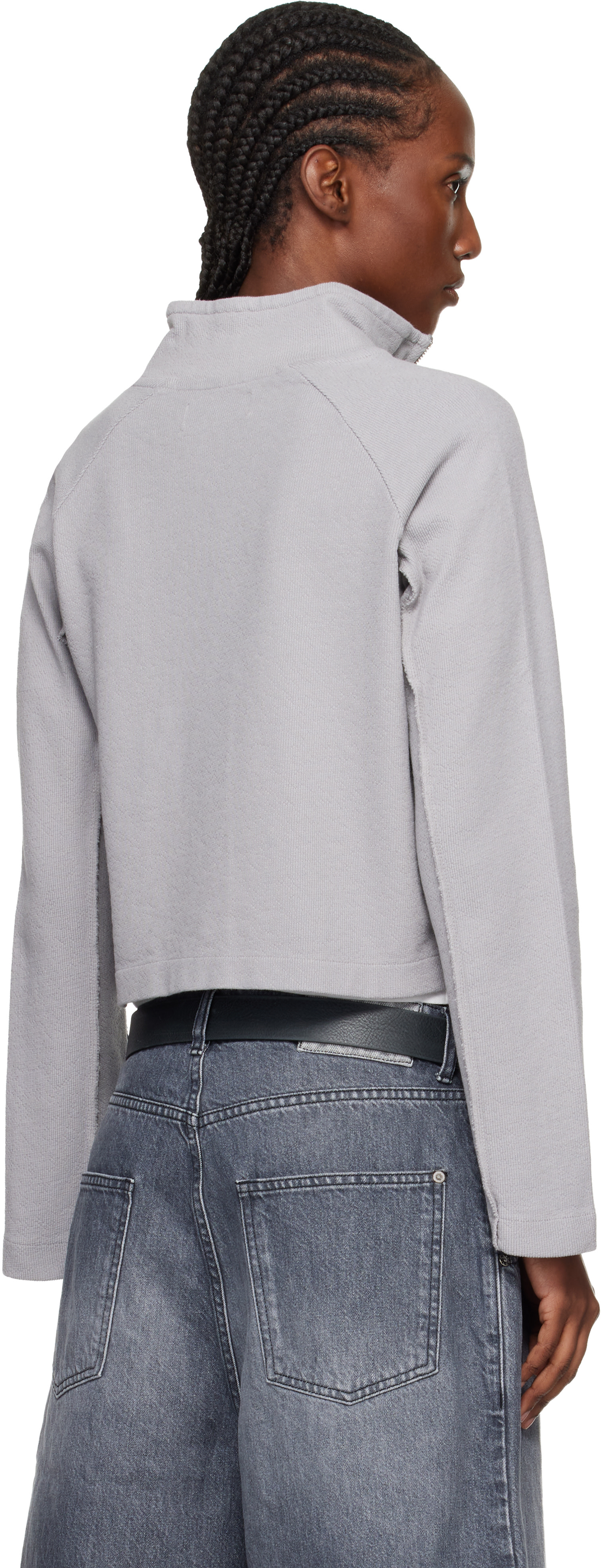 mfpen: Gray Cropped Leisure Zip Up Track Jacket | SSENSE