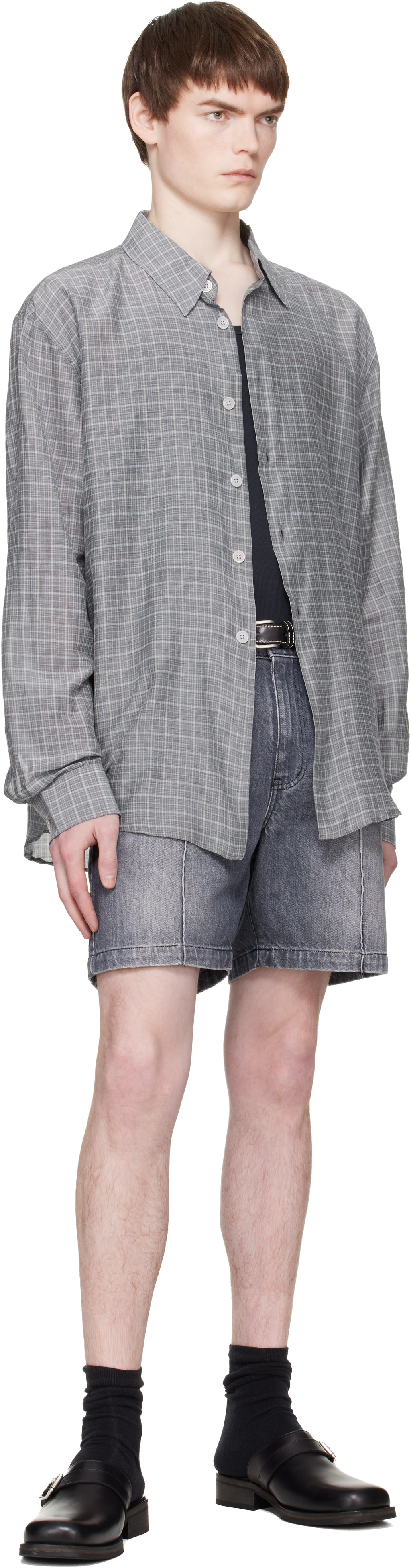 mfpen - Short Ceremony gris en denim