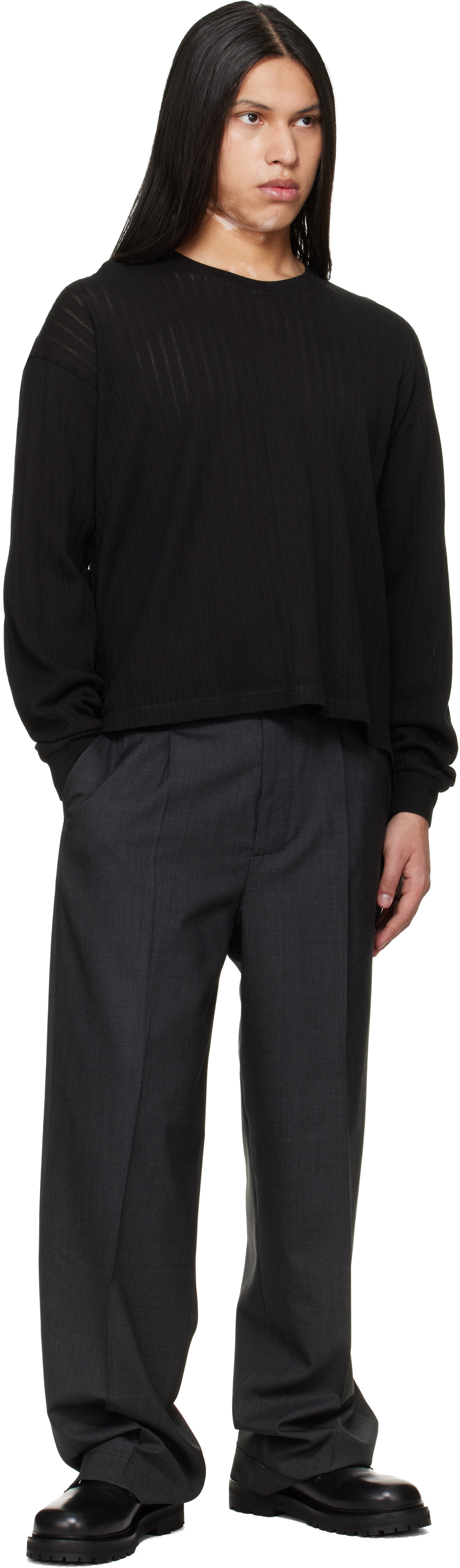 mfpen: Black Relaxed LS T-shirt | SSENSE