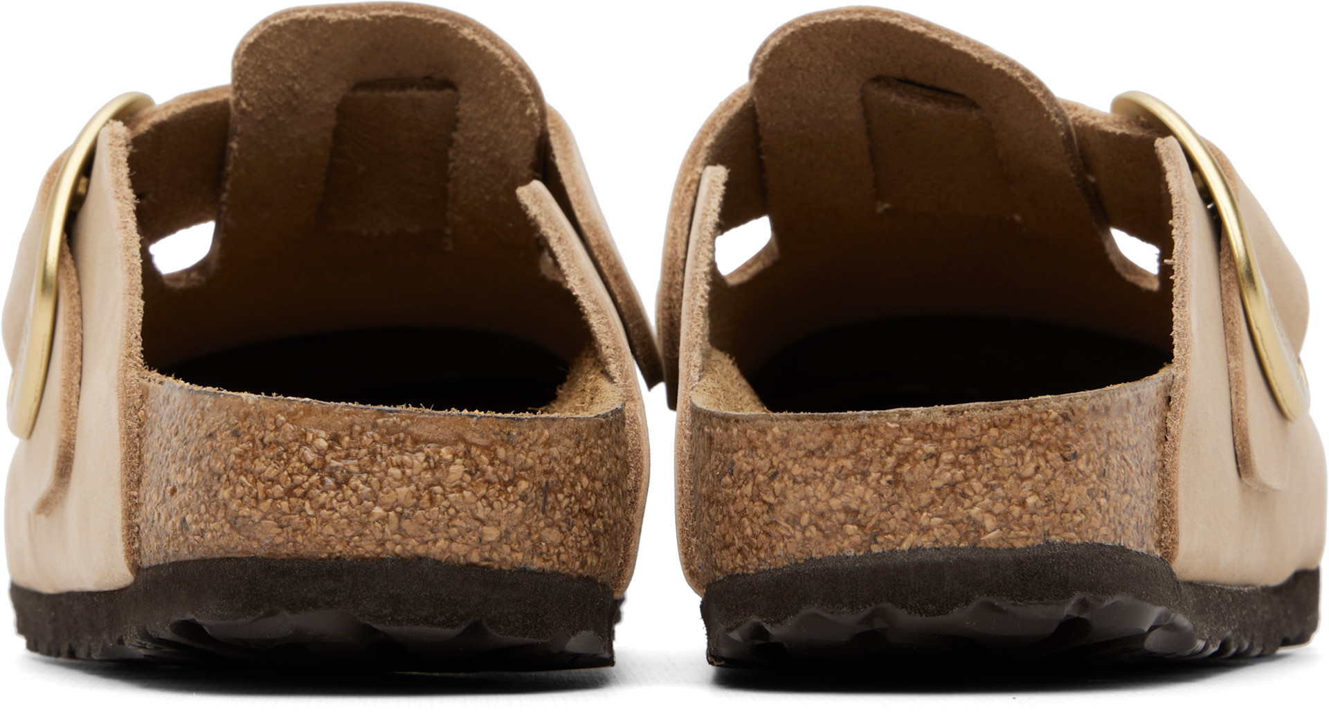 Birkenstock: Beige Narrow Boston Big Buckle Slip-on Loafers | SSENSE