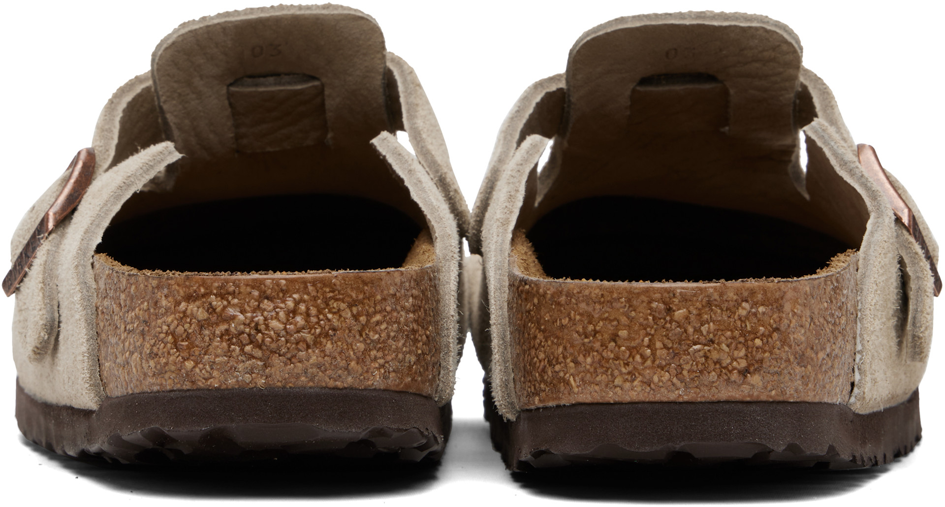 Birkenstock: Taupe Narrow Boston Soft Footbed Slip-on Loafers