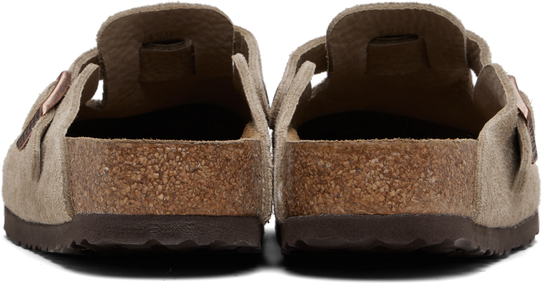Birkenstock: トープ Boston Soft Footbed レギュラー クロッグ