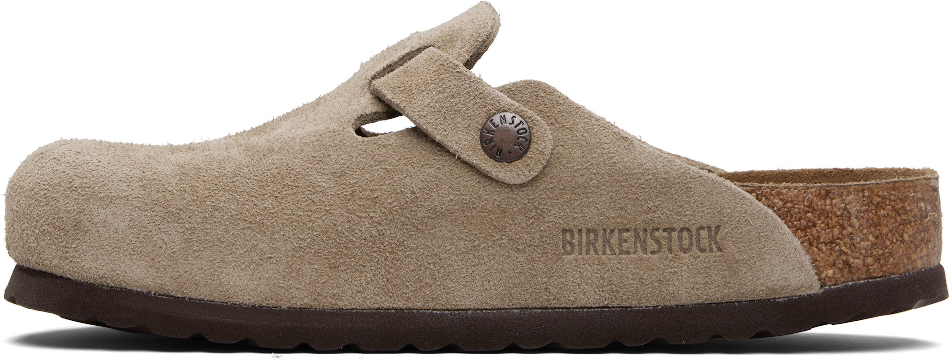 Birkenstock: トープ Boston Soft Footbed レギュラー クロッグ