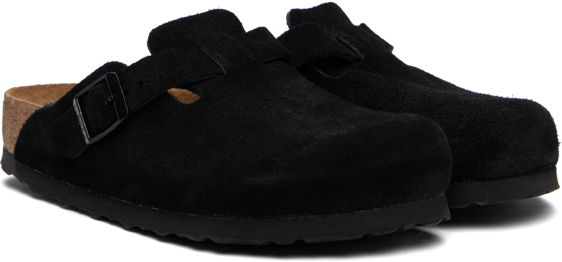 Birkenstock: ブラック Boston Soft Footbed レギュラー クロッグ