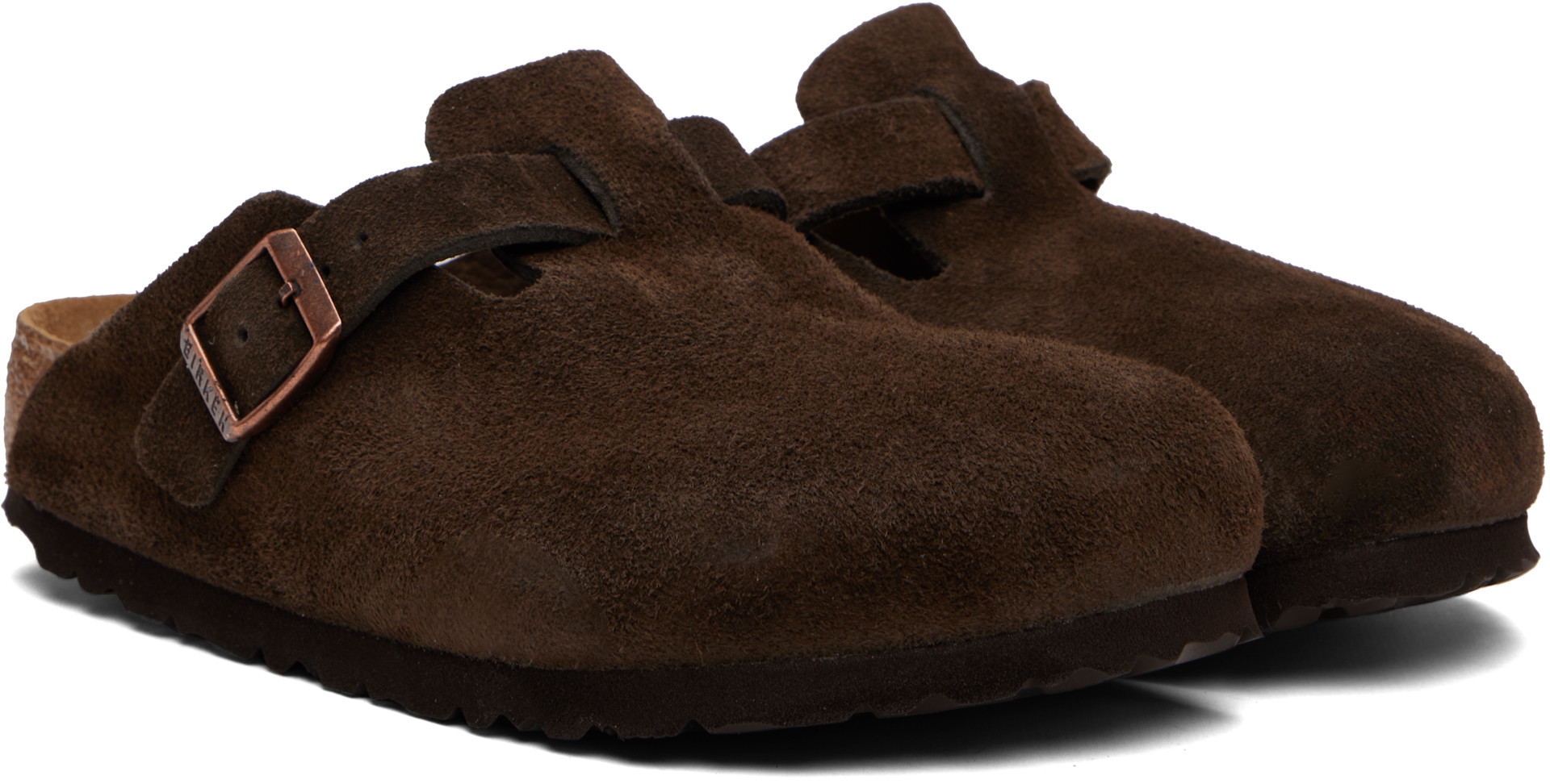 Birkenstock: ブラウン Boston Soft Footbed レギュラー クロッグ