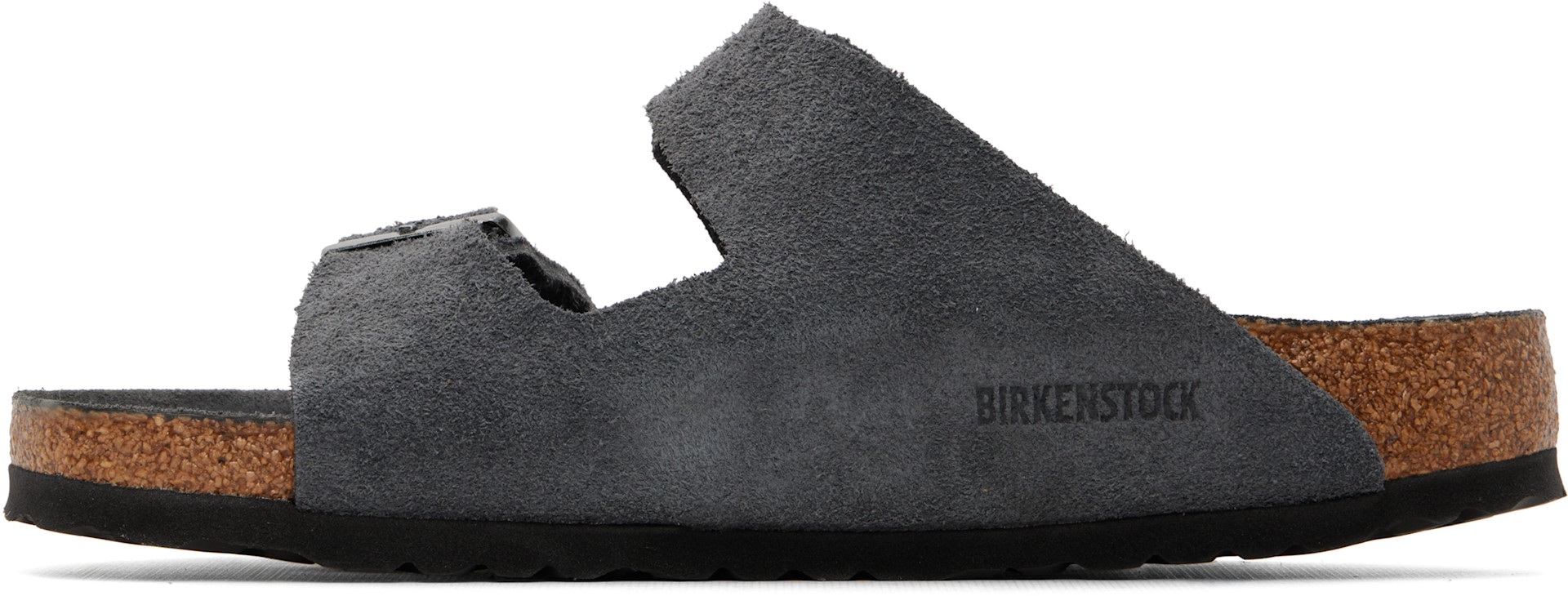 Birkenstock: グレー Arizona Soft Footbed レギュラー サンダル
