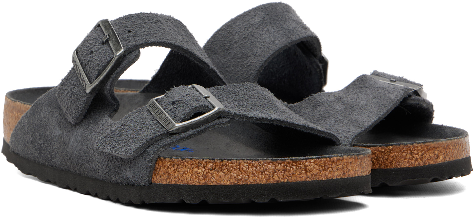 Birkenstock: グレー Arizona Soft Footbed レギュラー サンダル