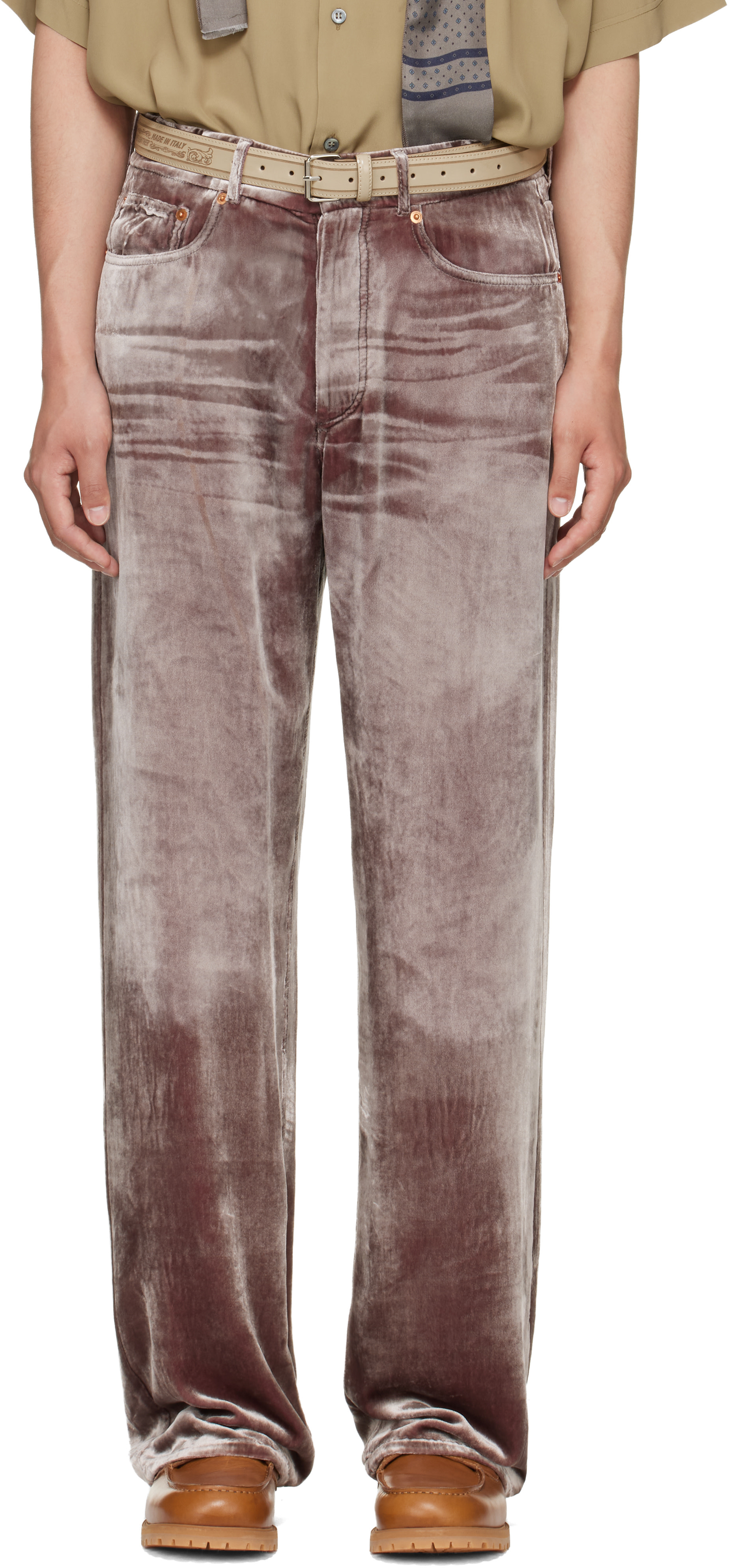 MAGLIANO 21aw デニム Magliano: Pink Laser Flattone Silk Jeans | SSENSE