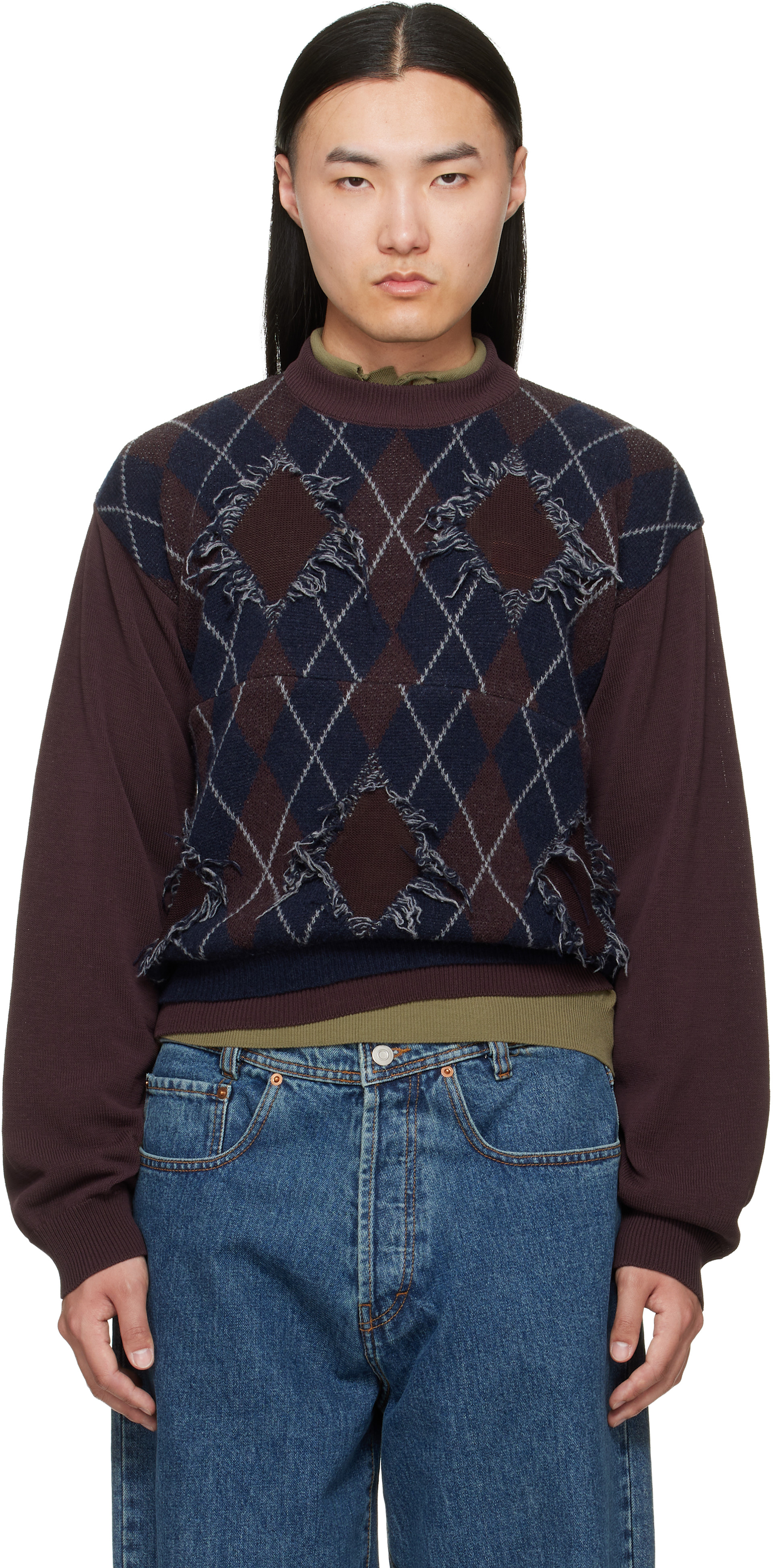 Magliano - Pull Uncle bourgogne et bleu