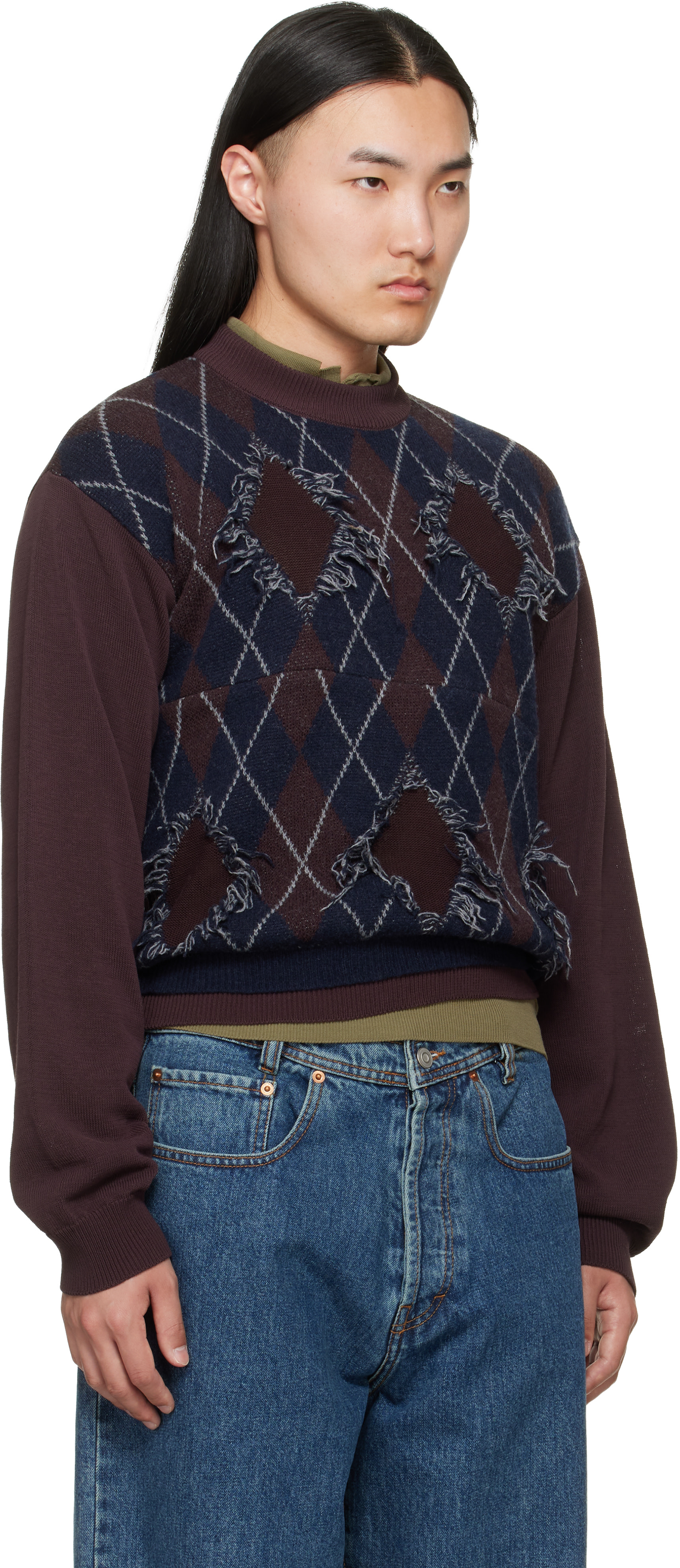 Magliano - Pull Uncle bourgogne et bleu