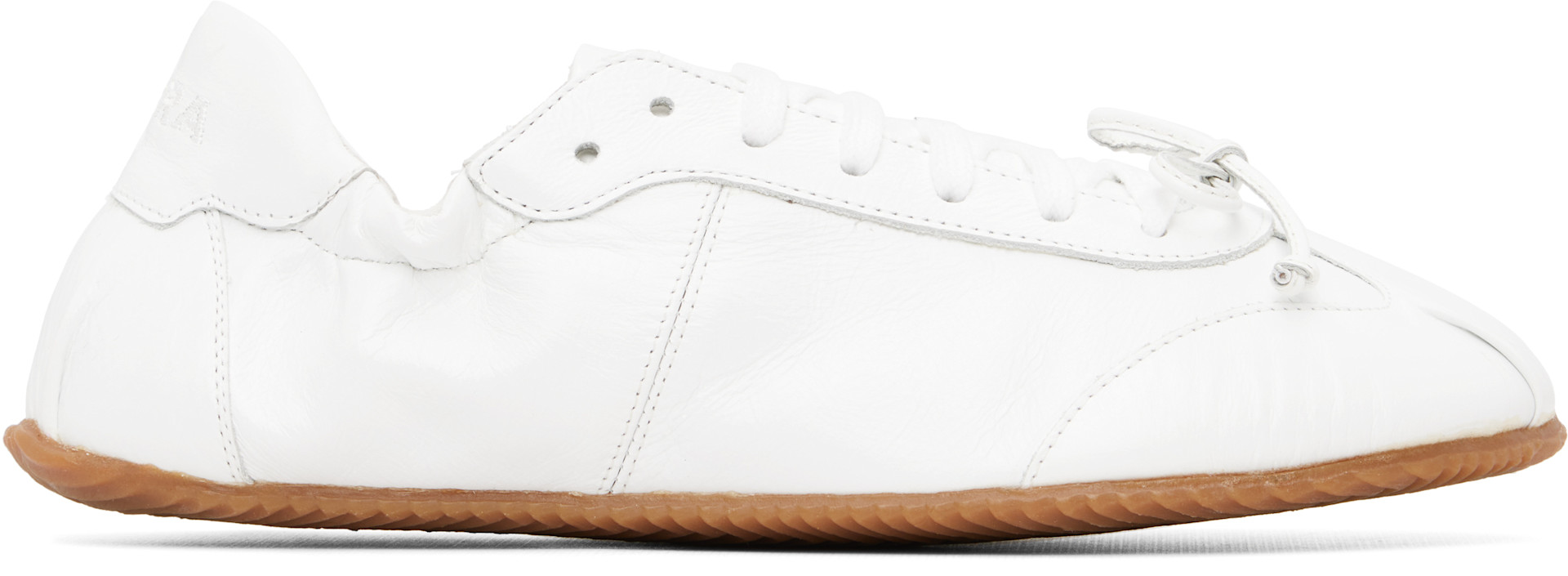 ABRA - Baskets de style ballerine blanches en cuir