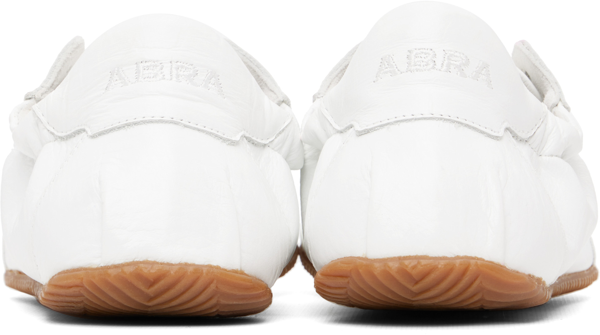 ABRA - Baskets de style ballerine blanches en cuir