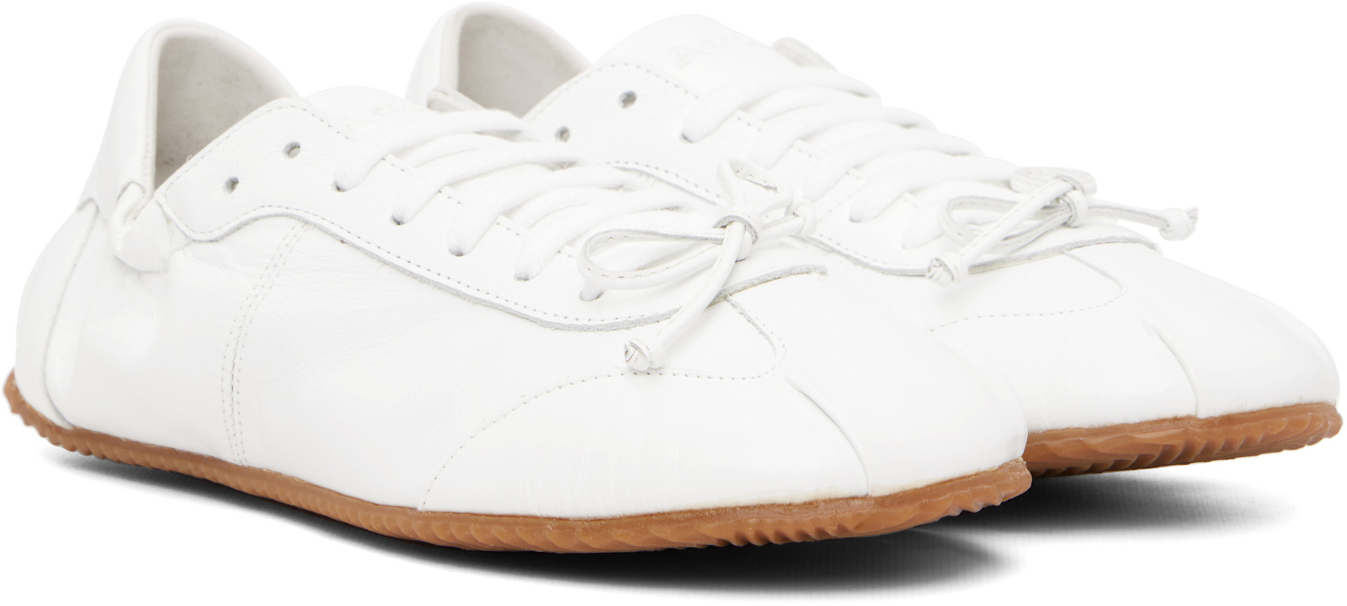 ABRA - Baskets de style ballerine blanches en cuir