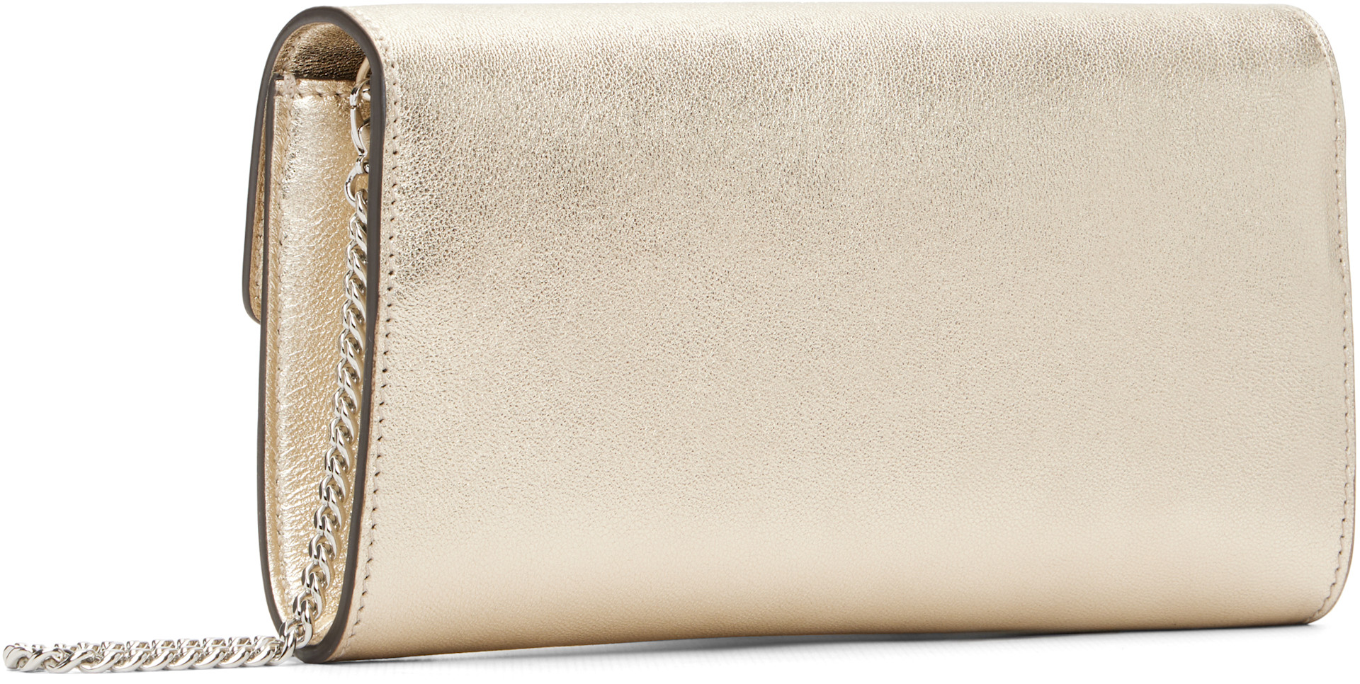 Jimmy Choo: Gold Bing Wallet Chain Bag | SSENSE