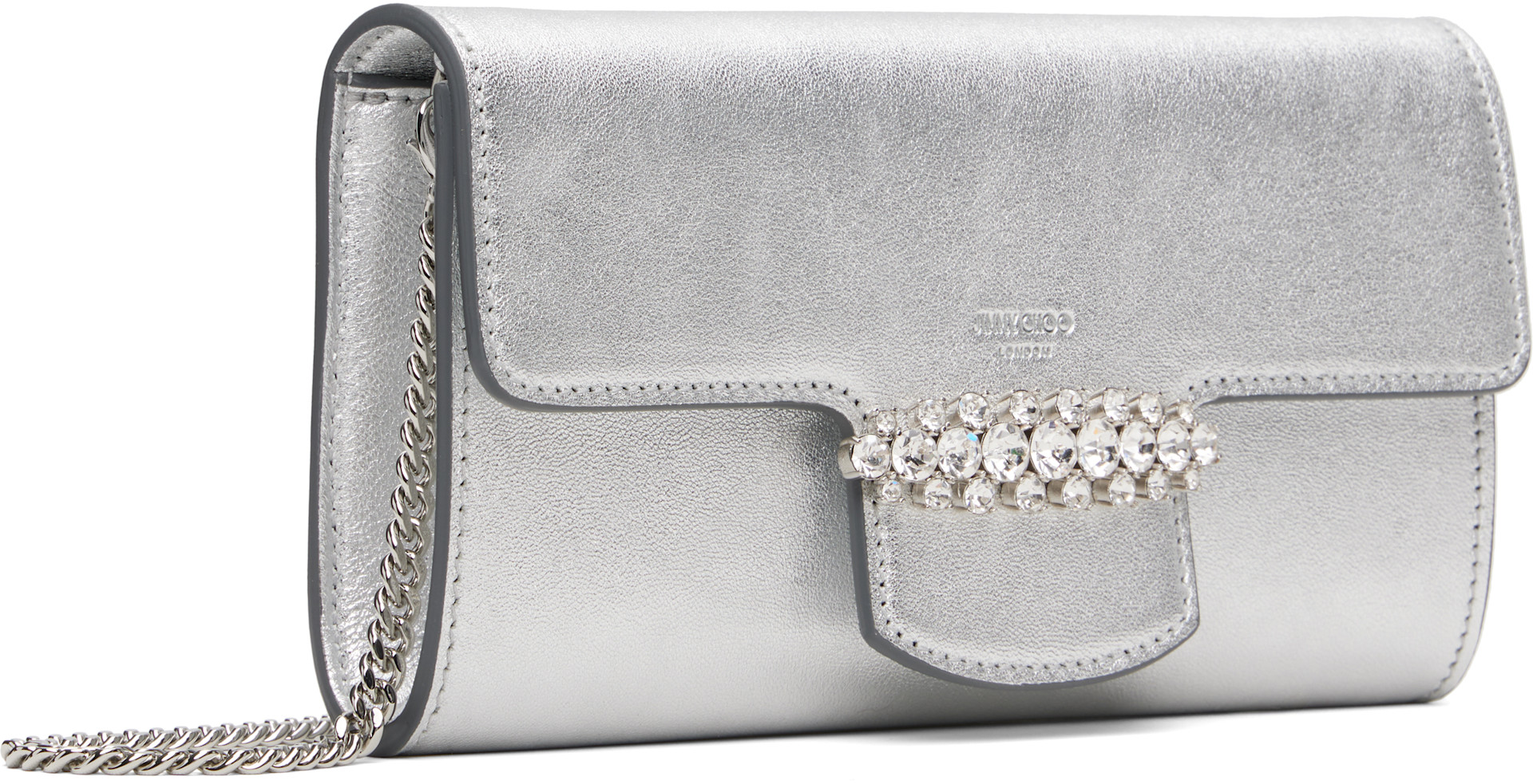Jimmy Choo: シルバー Bing チェーン ウォレットバッグ | SSENSE 日本