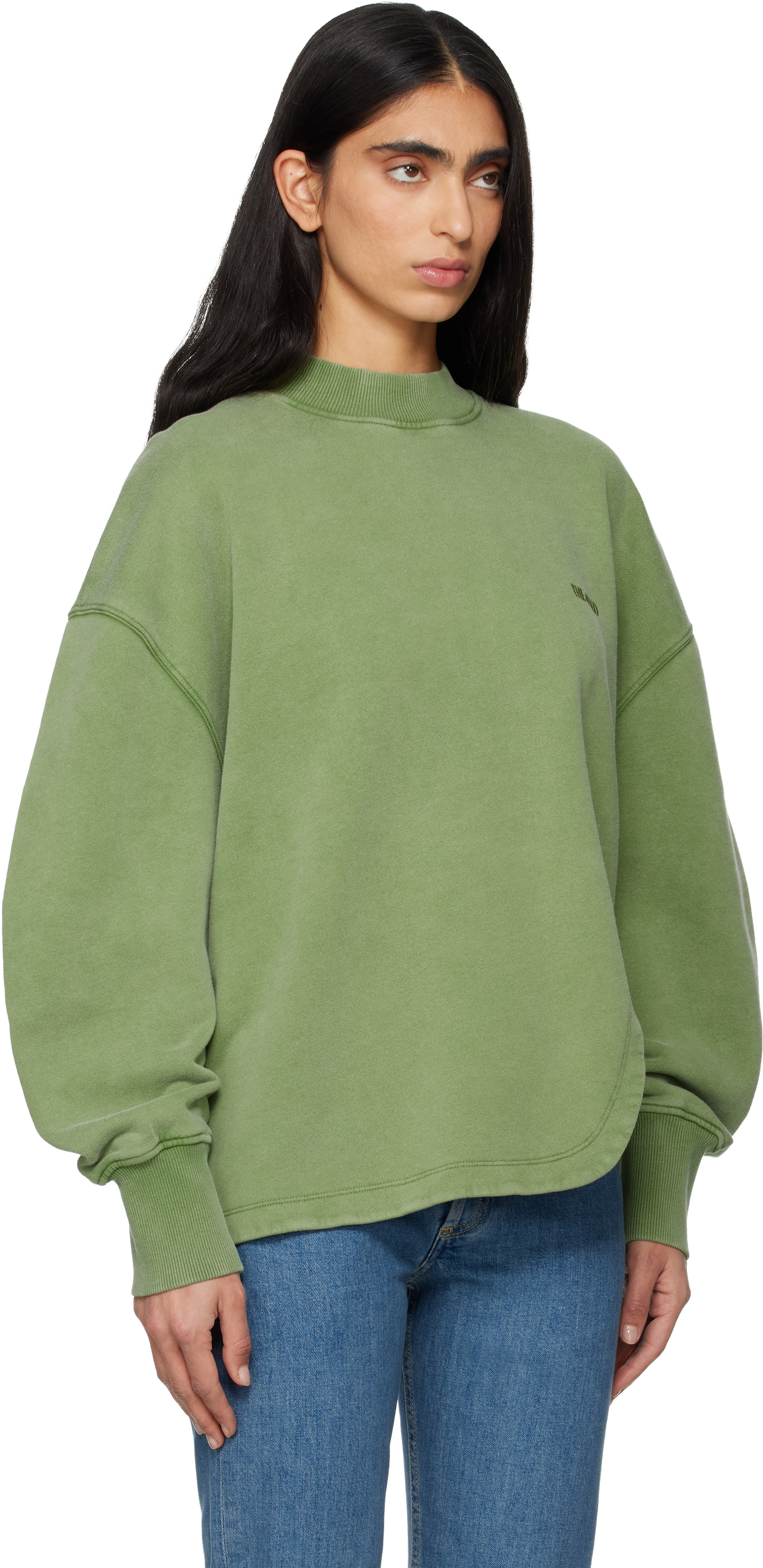 The Attico - Pull molletonné vert en jersey bouclette