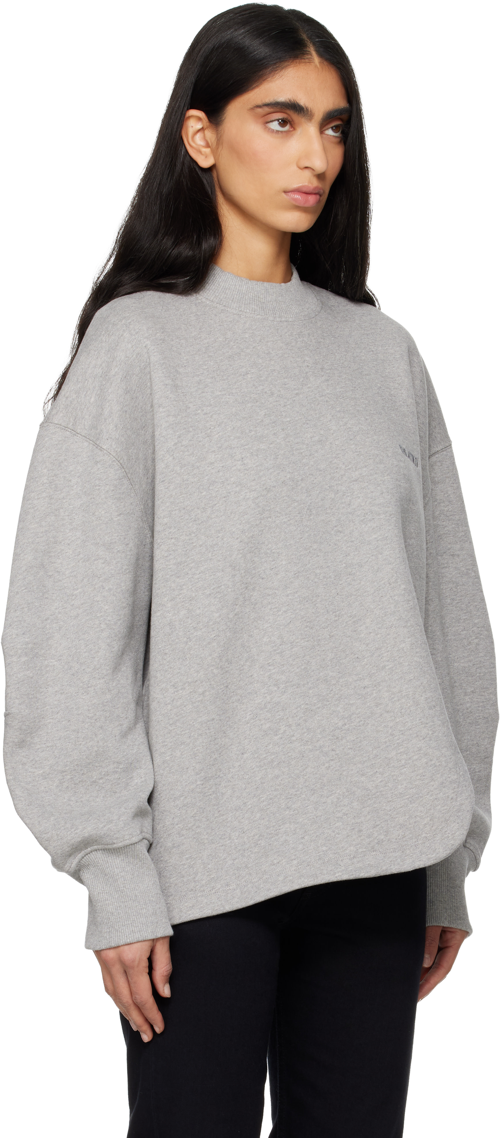 The Attico - Pull molletonné gris en jersey bouclette
