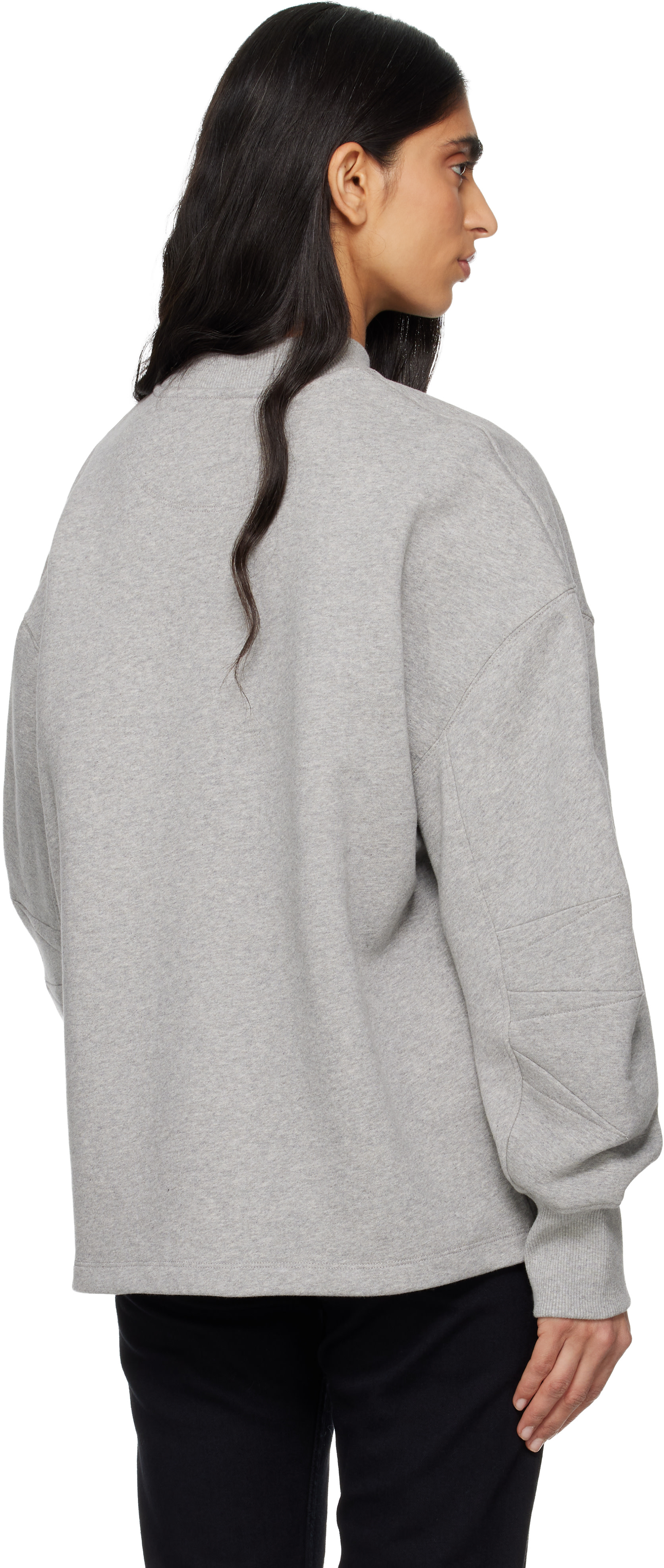 The Attico - Pull molletonné gris en jersey bouclette