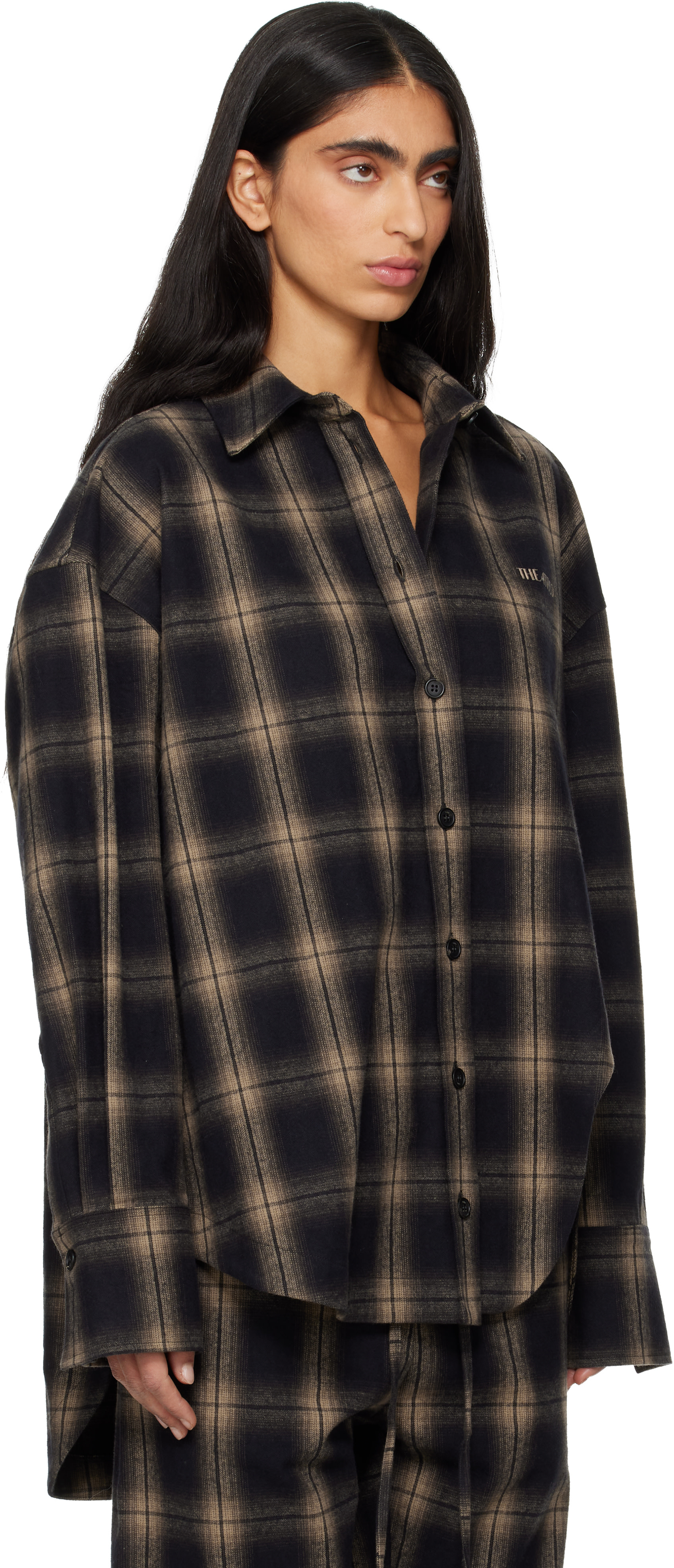 The Attico: Brown Diana Shirt | SSENSE