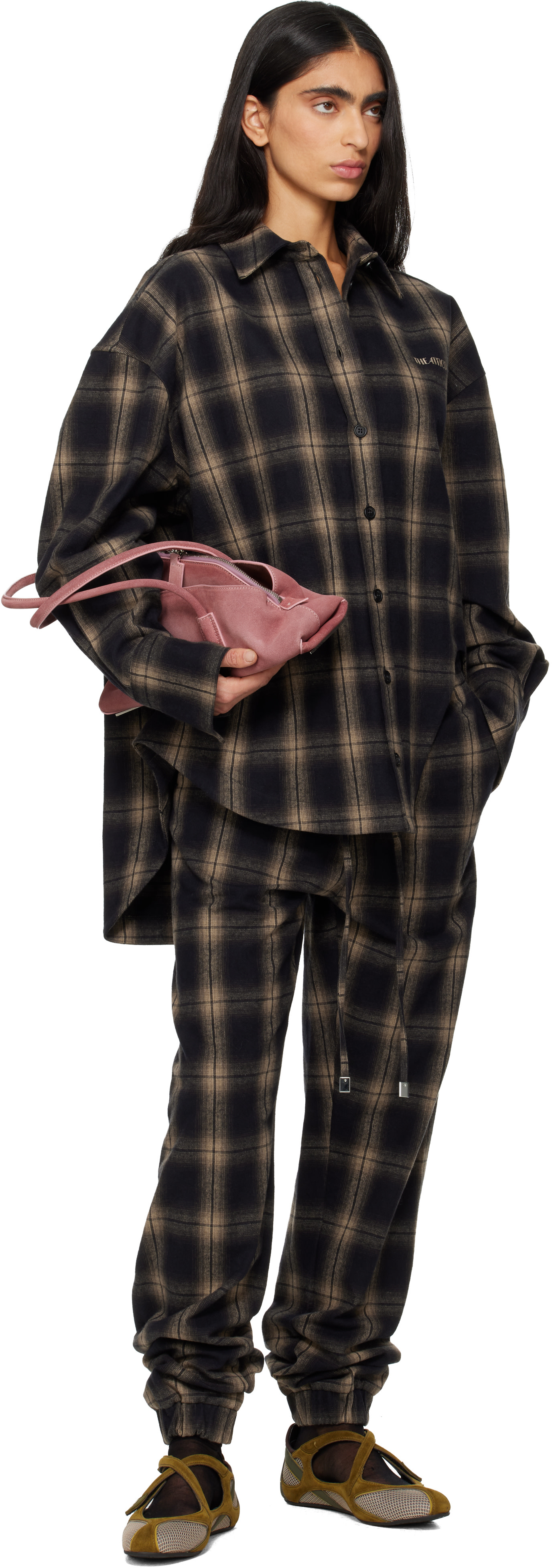 The Attico: Brown Diana Shirt | SSENSE