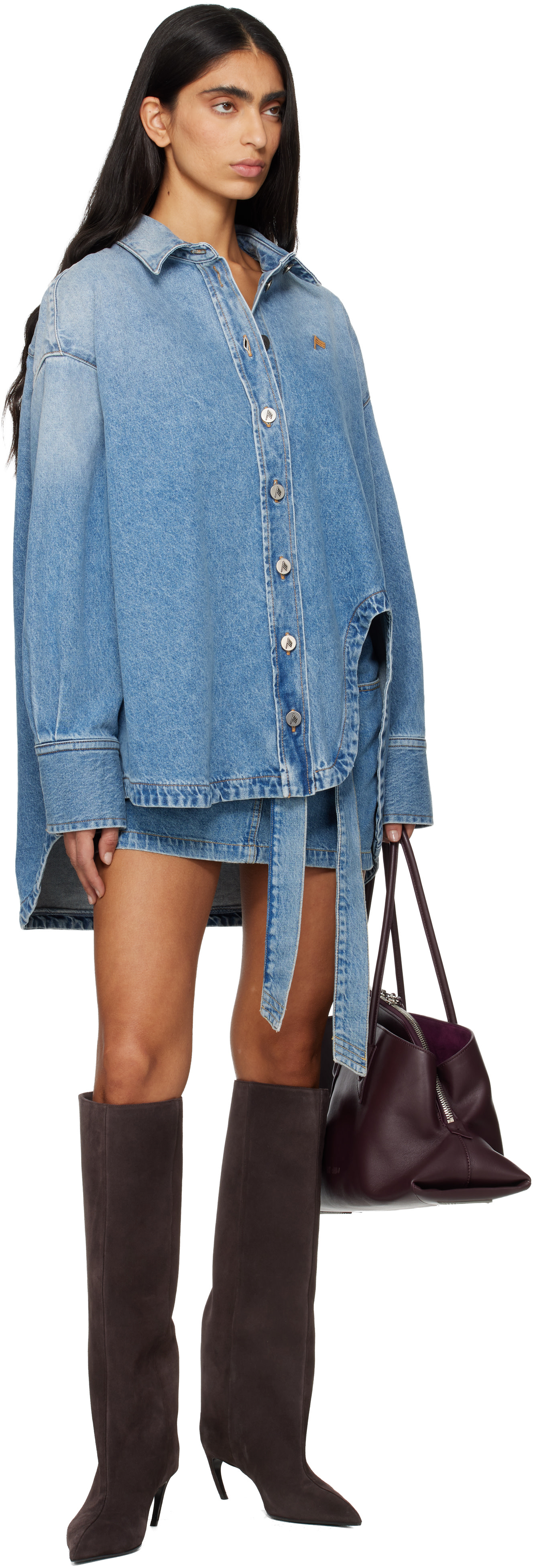 The Attico: Blue Diana Denim Shirt | SSENSE